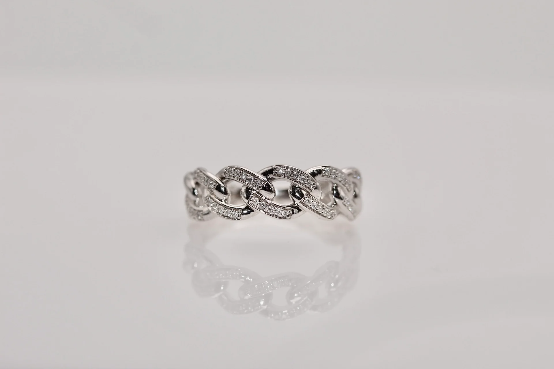 14KW Gold Cuban Diamond Ring