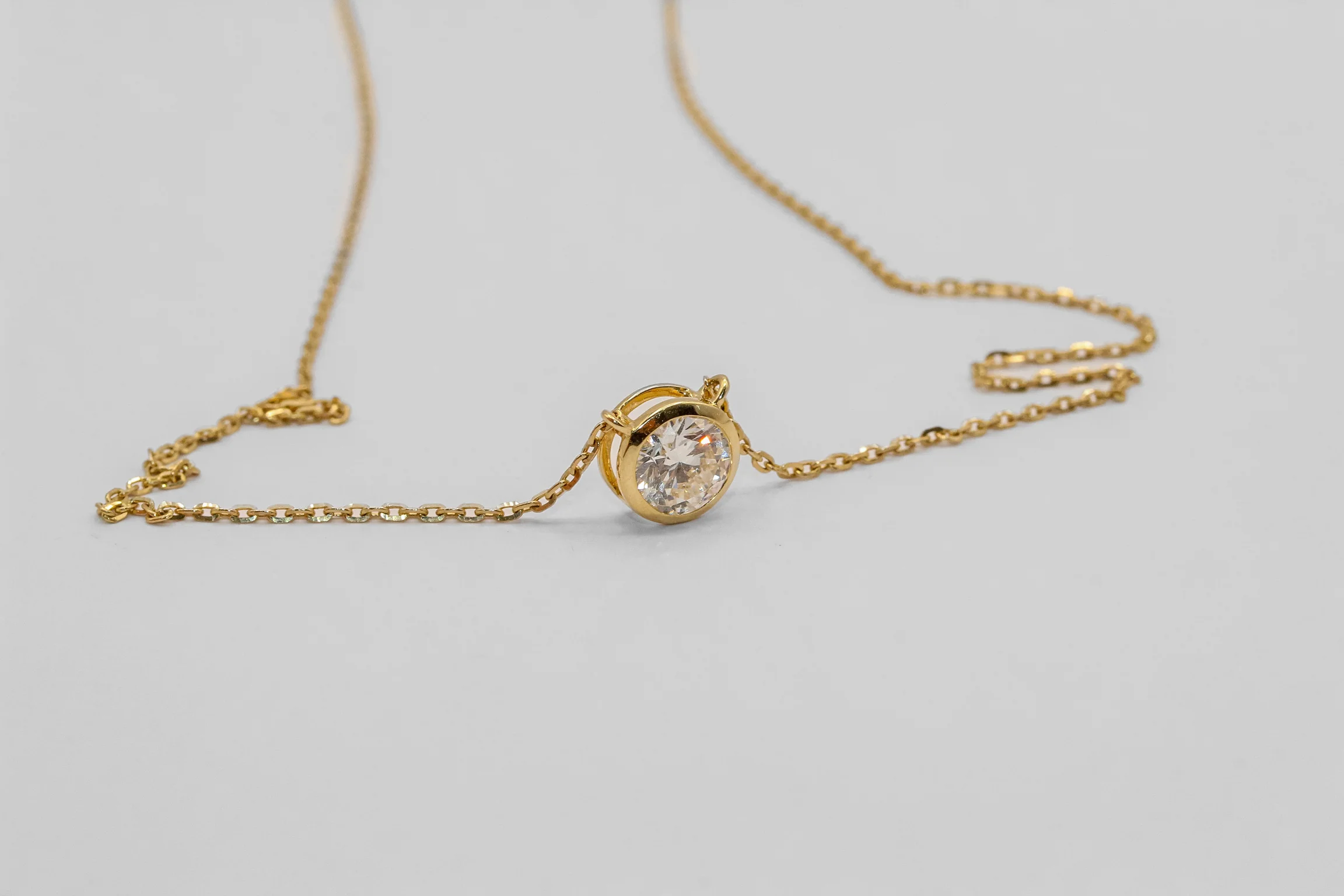 14K Gold 1 Carat Round Diamond Solitaire Necklace - Image 3