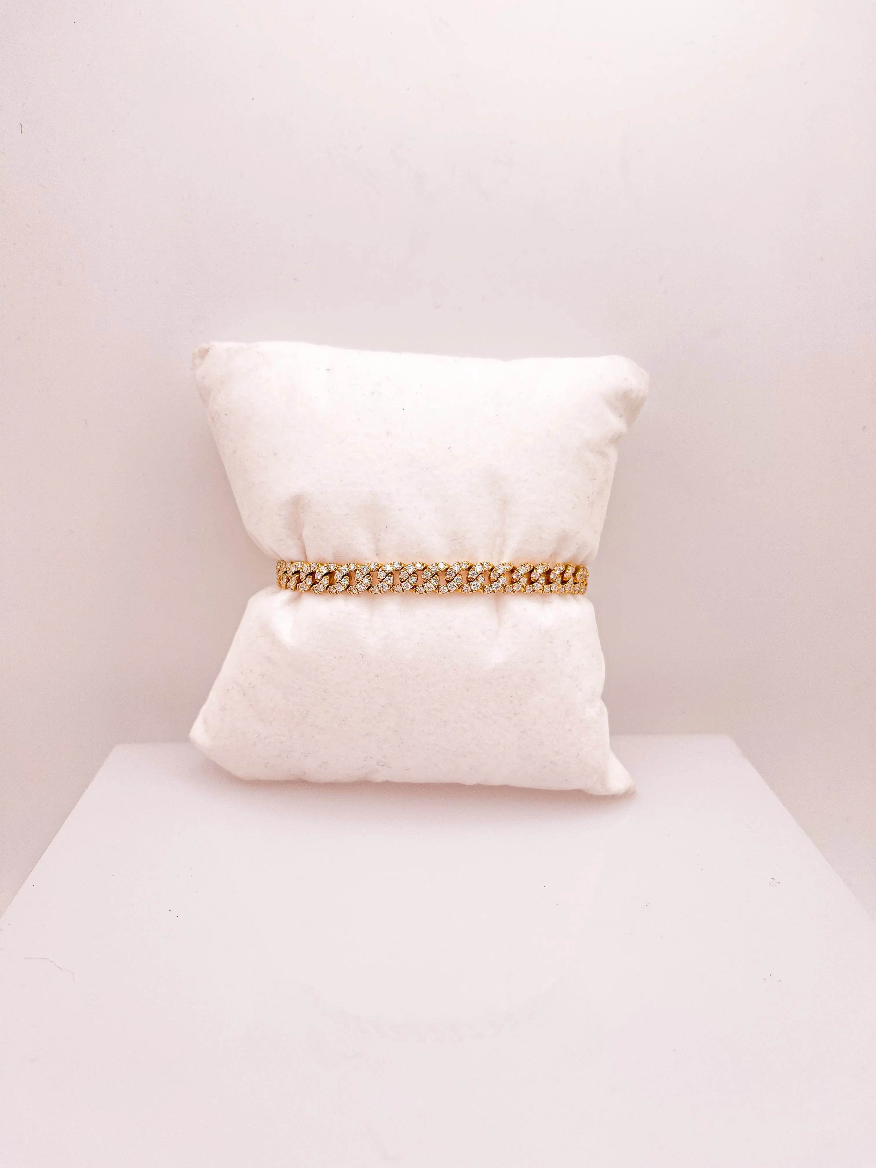 14K Gold 3.70 Carat Diamond Cuban Link Bracelet