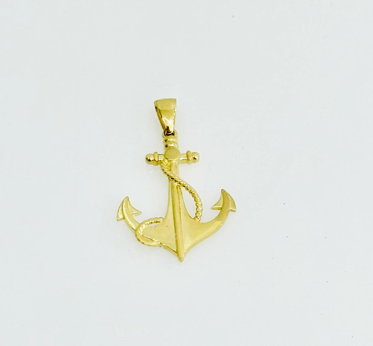 14K Gold Anchor Pendant