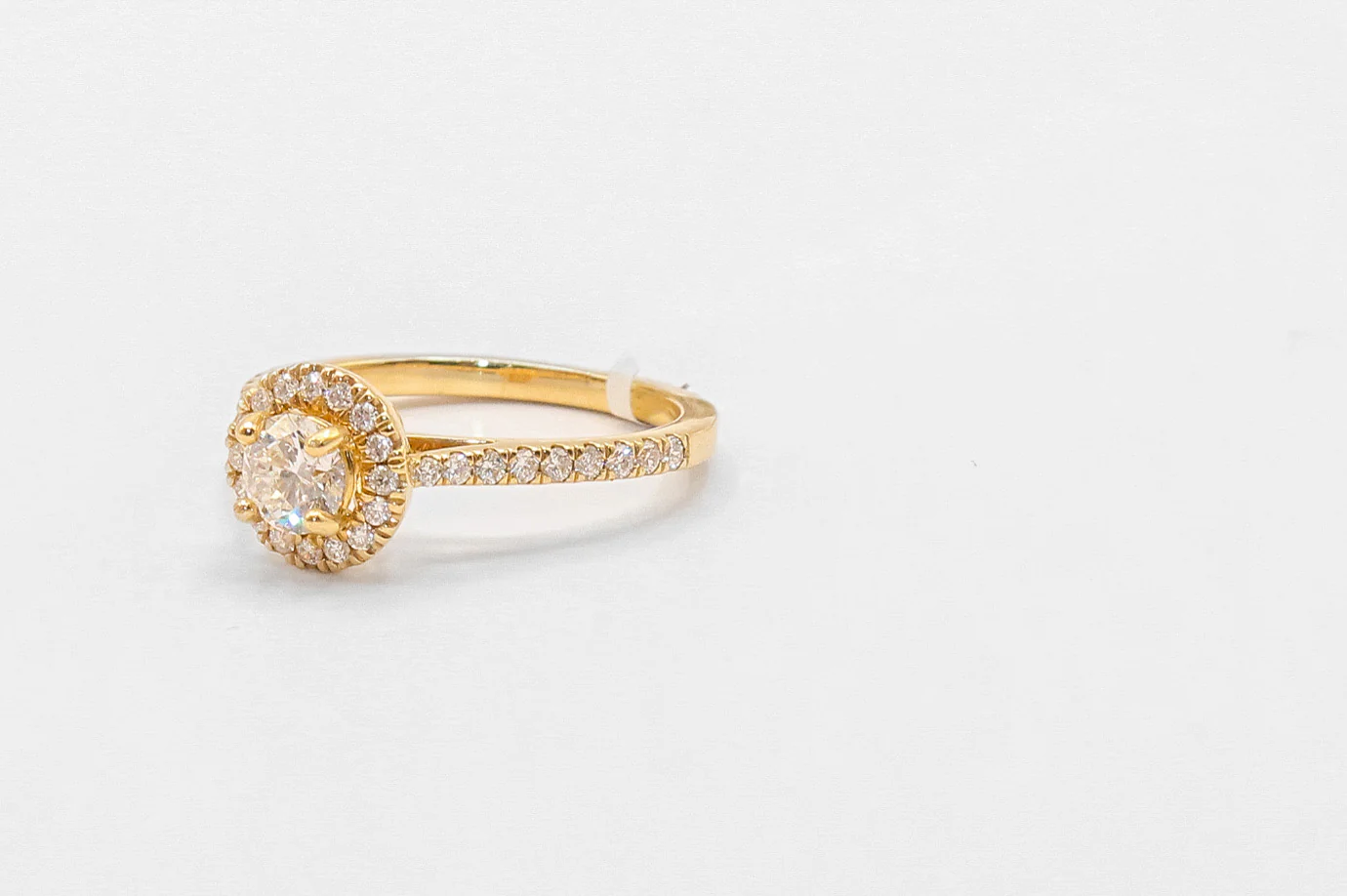 14K Gold Diamond Halo Engagement Ring - Image 2