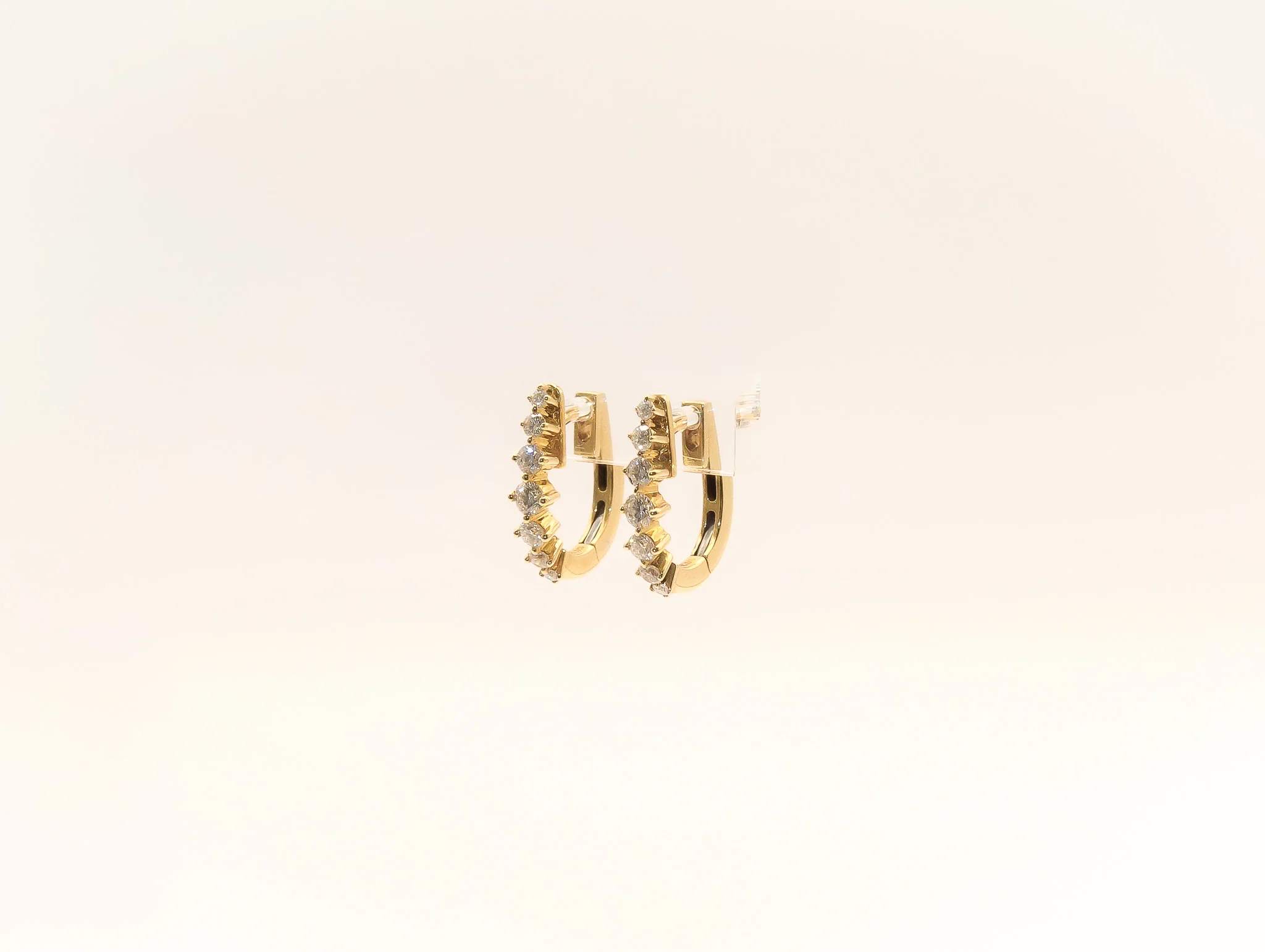 14K Gold Diamond Huggies - Image 2