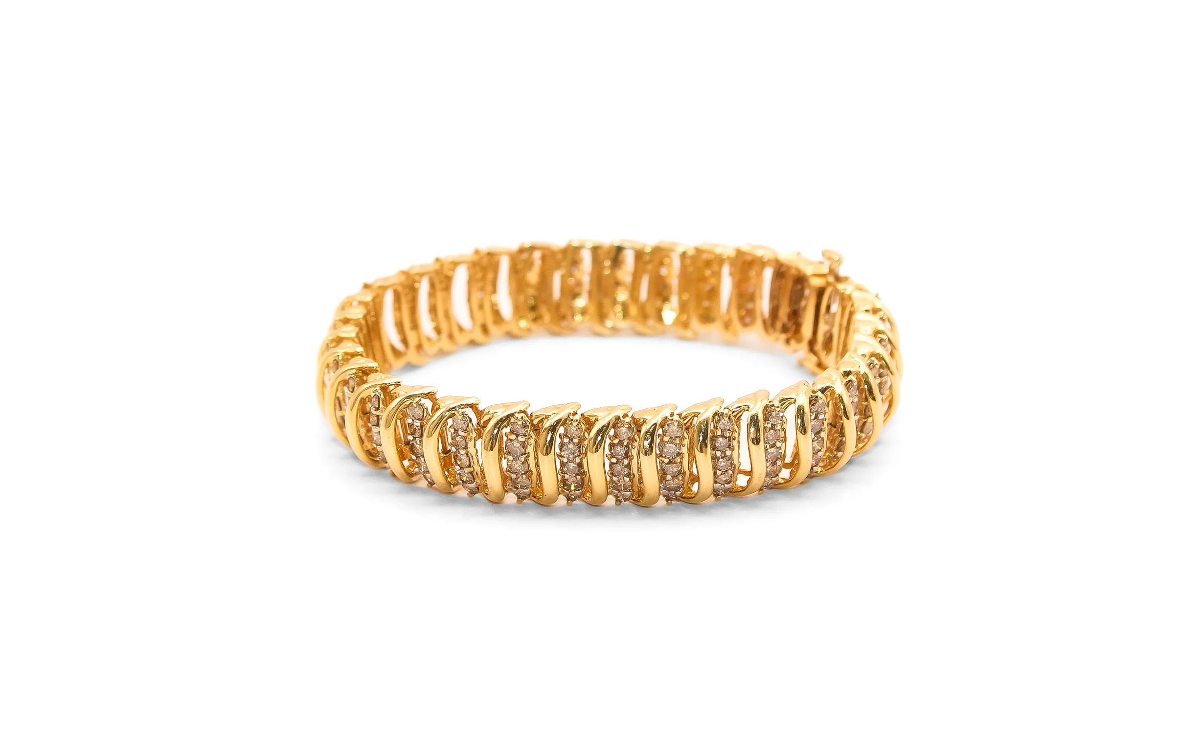 10K Gold Diamond 5 Carat Tennis Bracelet - Image 2