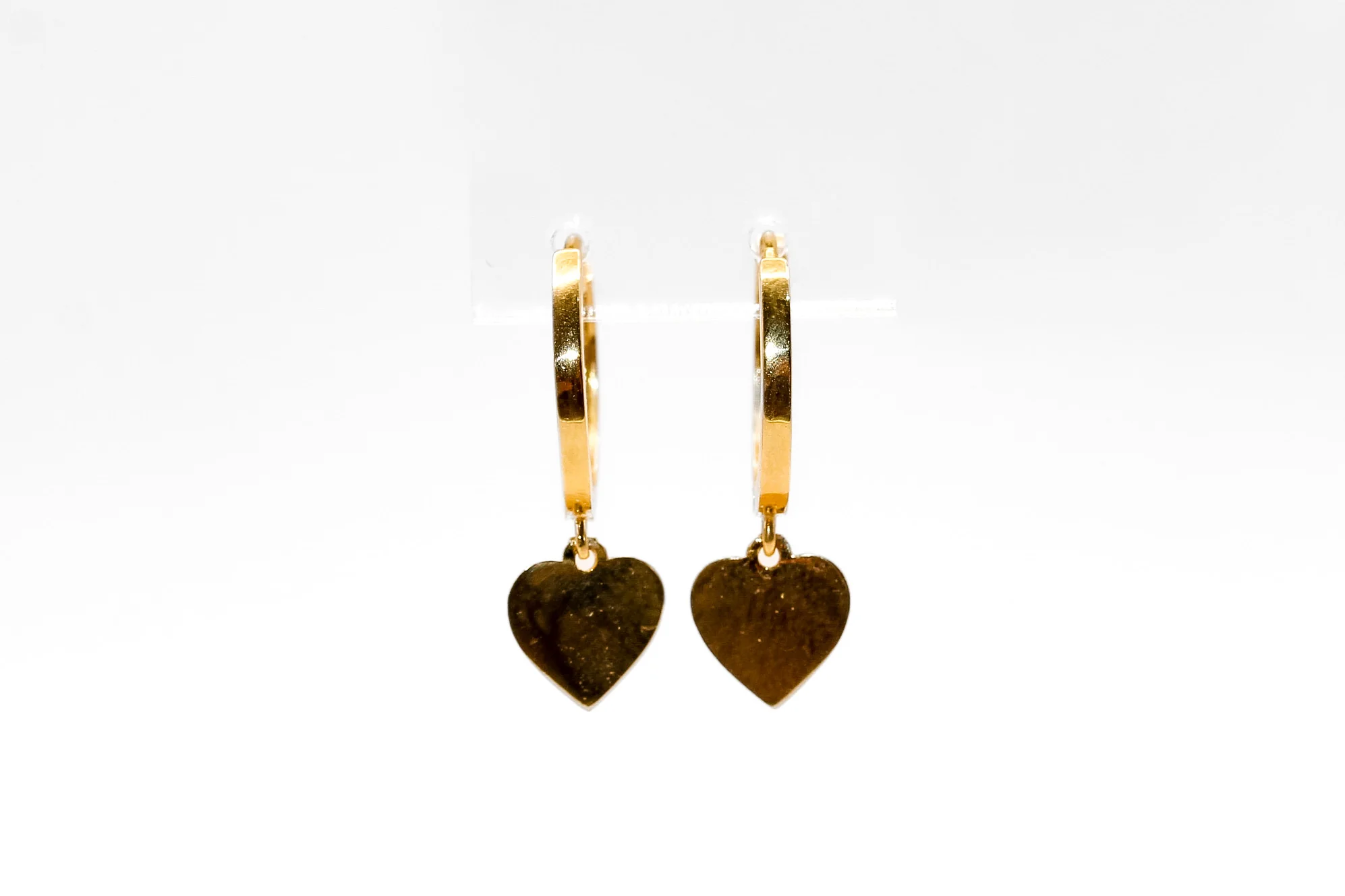 14K Gold Heart Earrings - Image 2