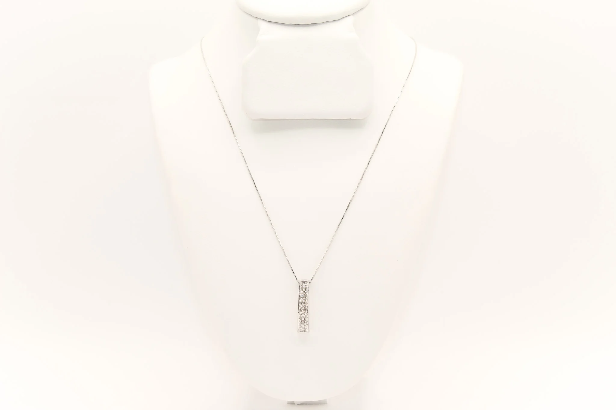 10K White Gold Diamond Necklace