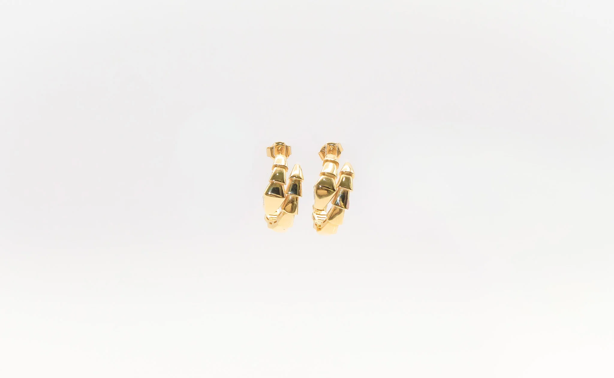 18K Gold Snake Earrings