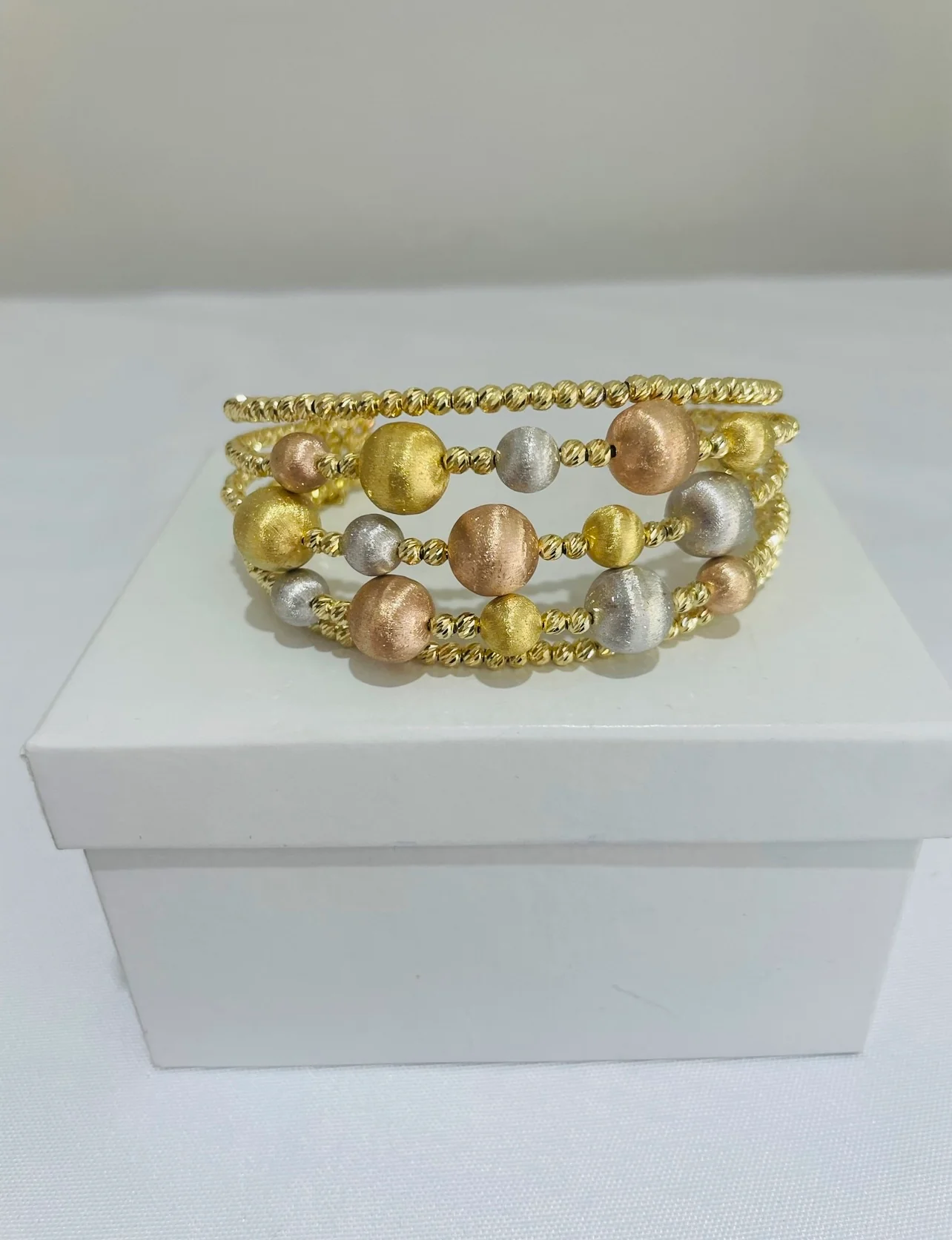 18K Gold Trio Tone Cuff Bracelet