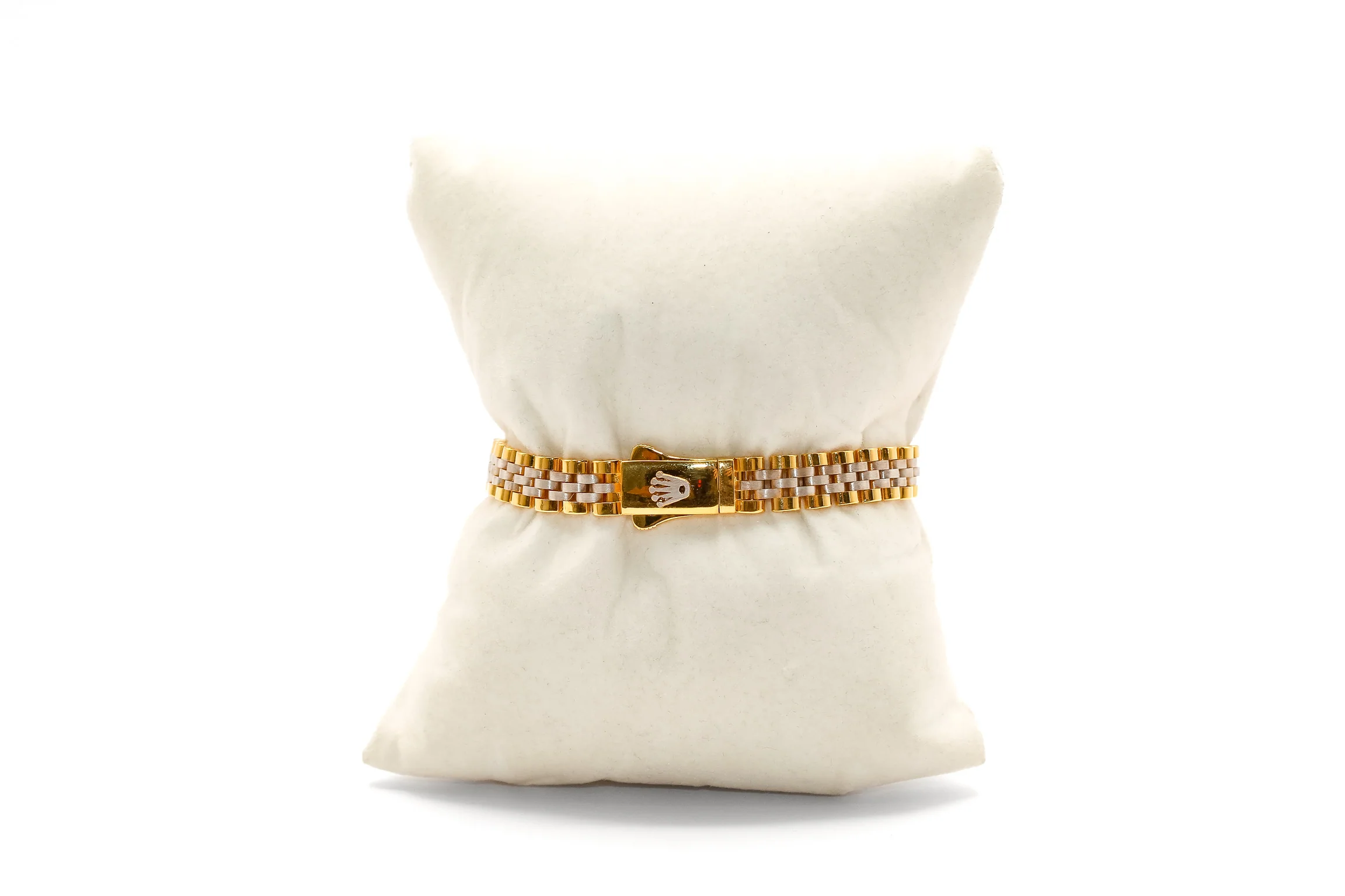 21K Gold Two Tone Link Bracelet