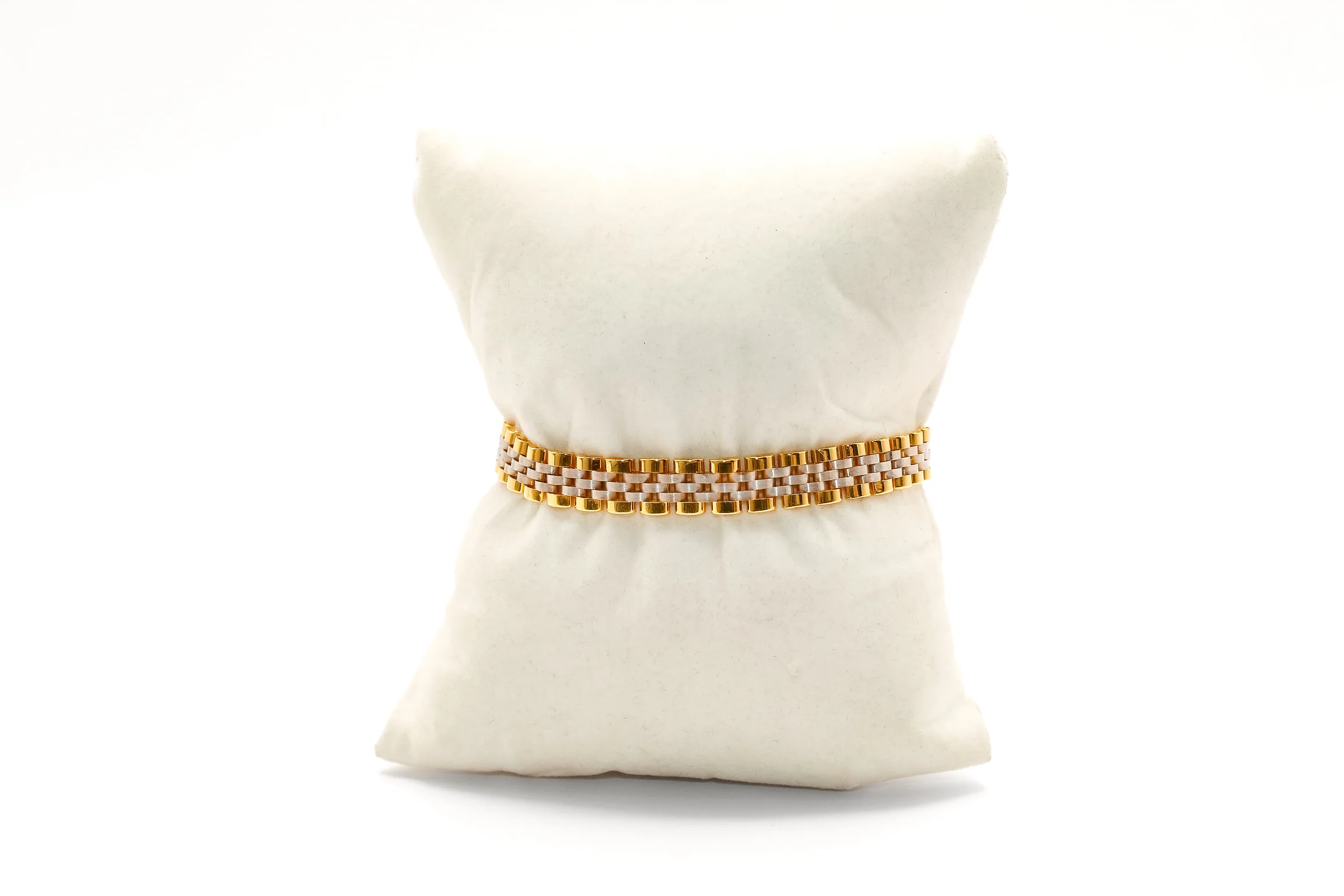21K Gold Two Tone Link Bracelet - Image 2