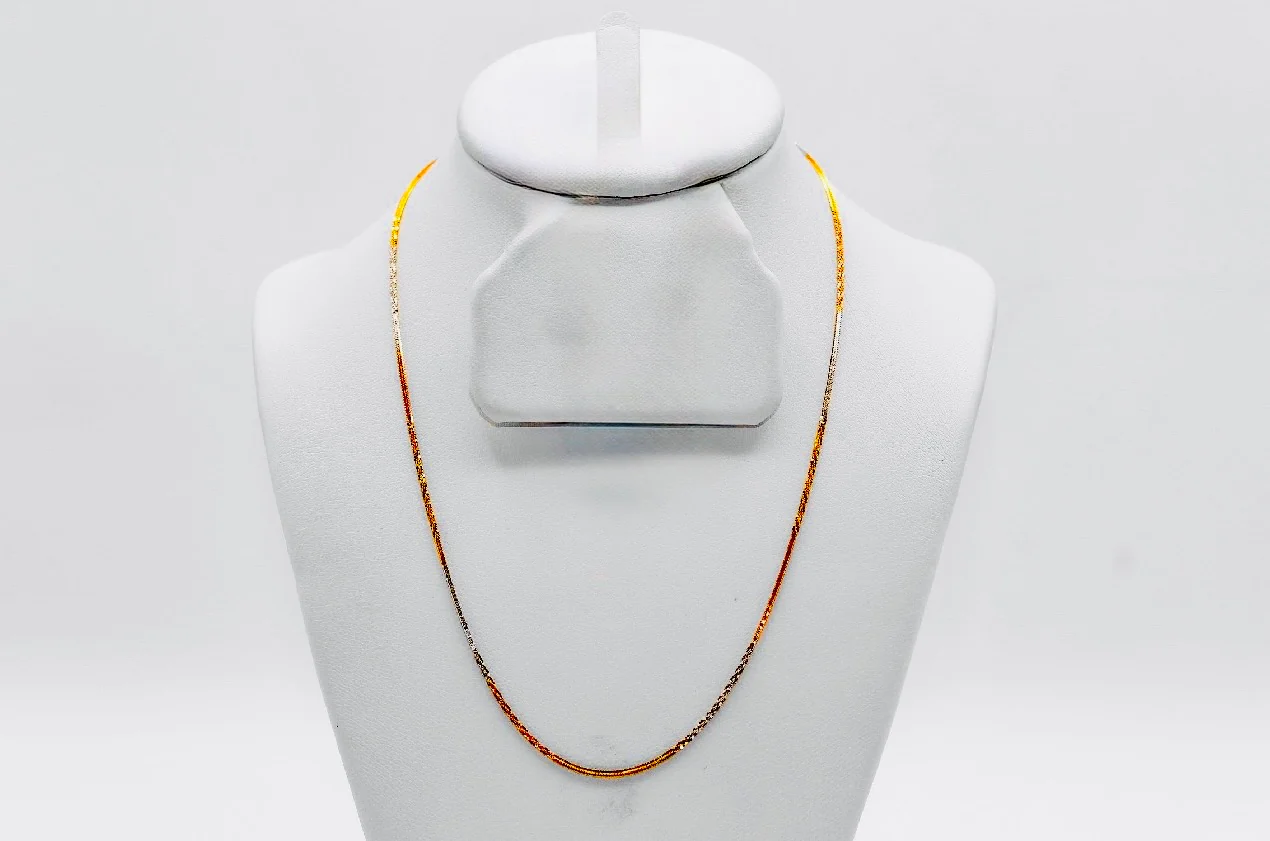 18K Gold Three Tone Delicate Chain