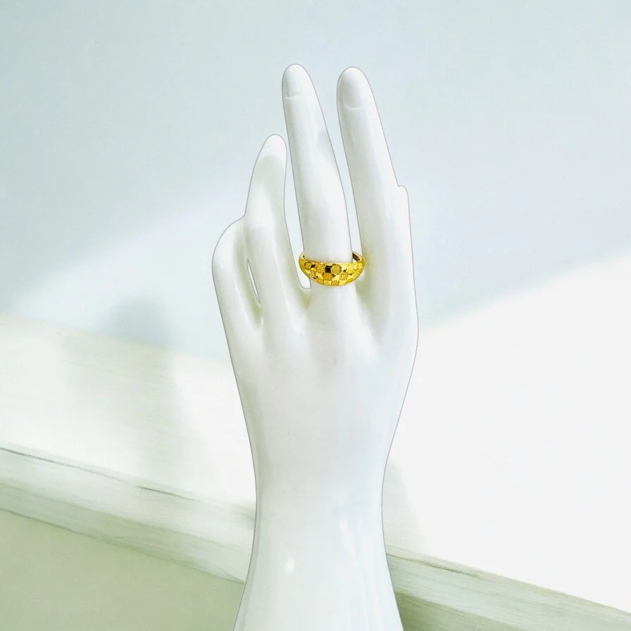 21K God Checkered Ring