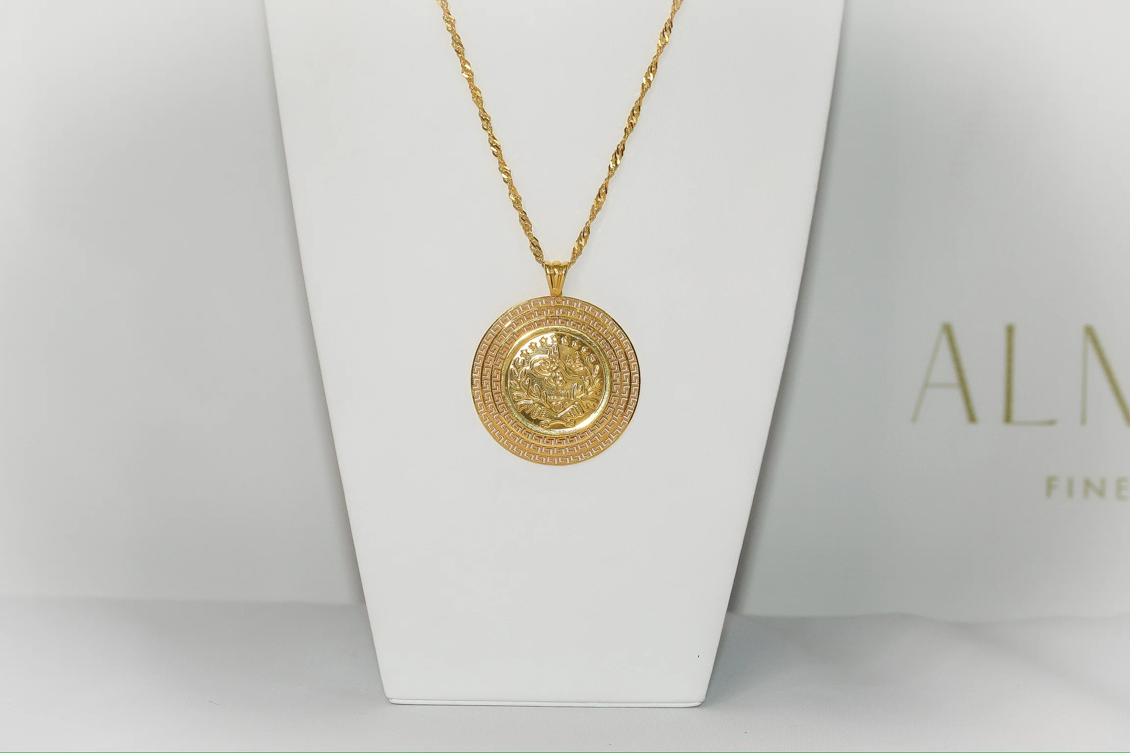 21K God Filigree Turkish Coin Necklace