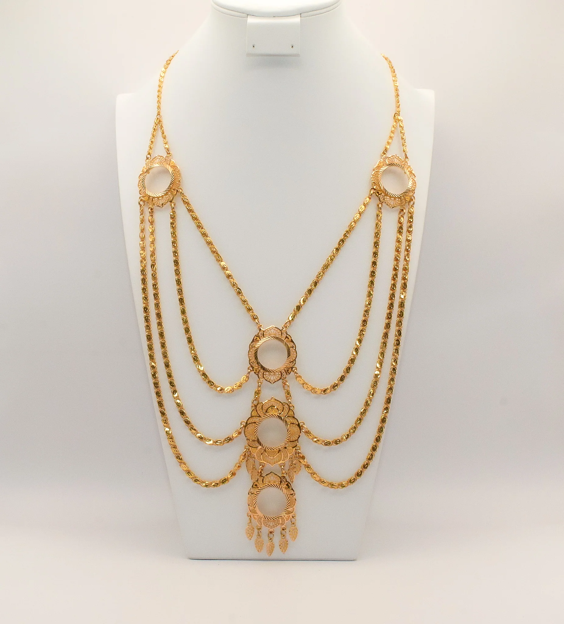 21K Gold 5 Coin Necklace