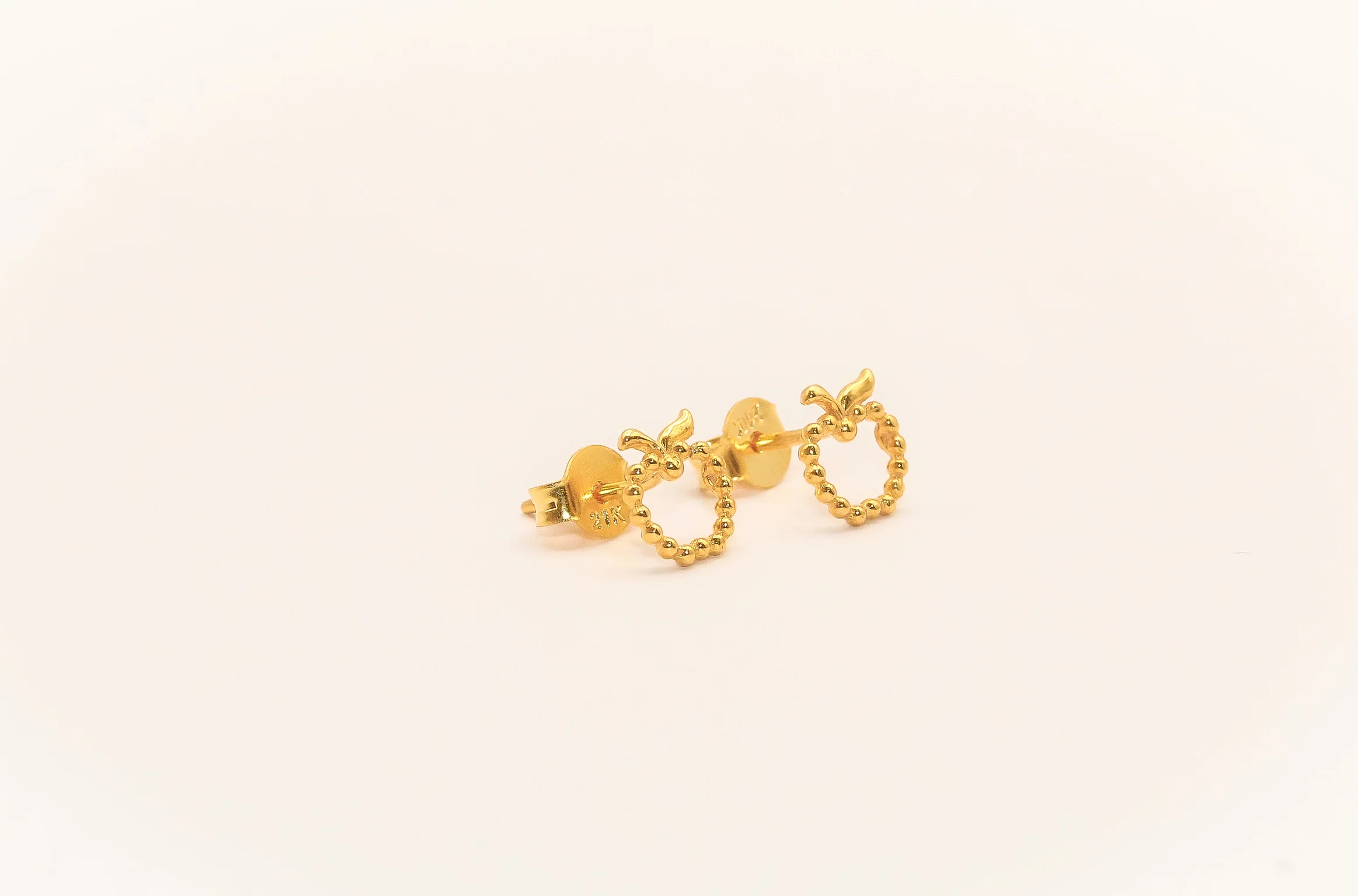 21K Gold Apple Kids Earrings