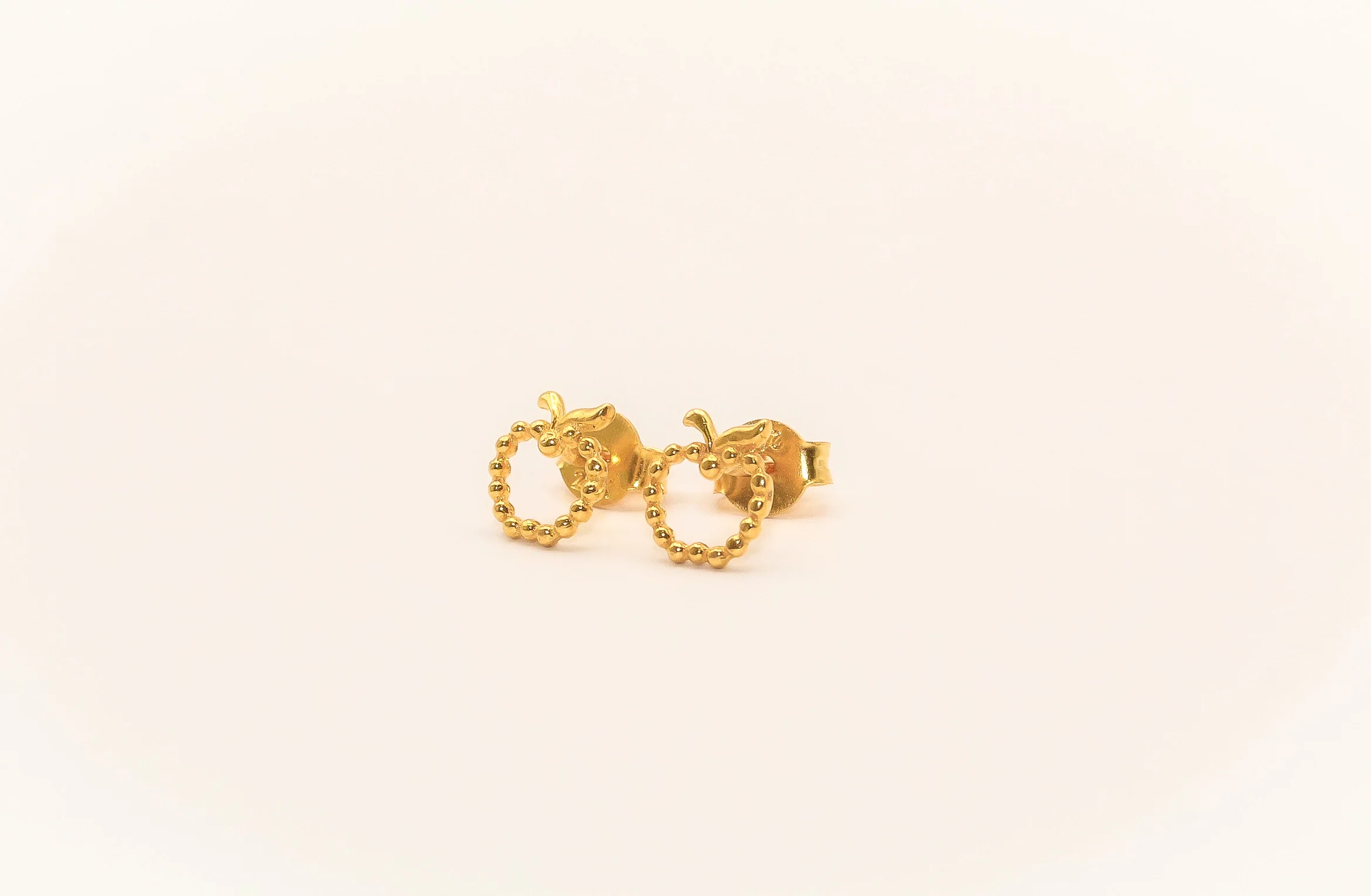 21K Gold Apple Kids Earrings - Image 2