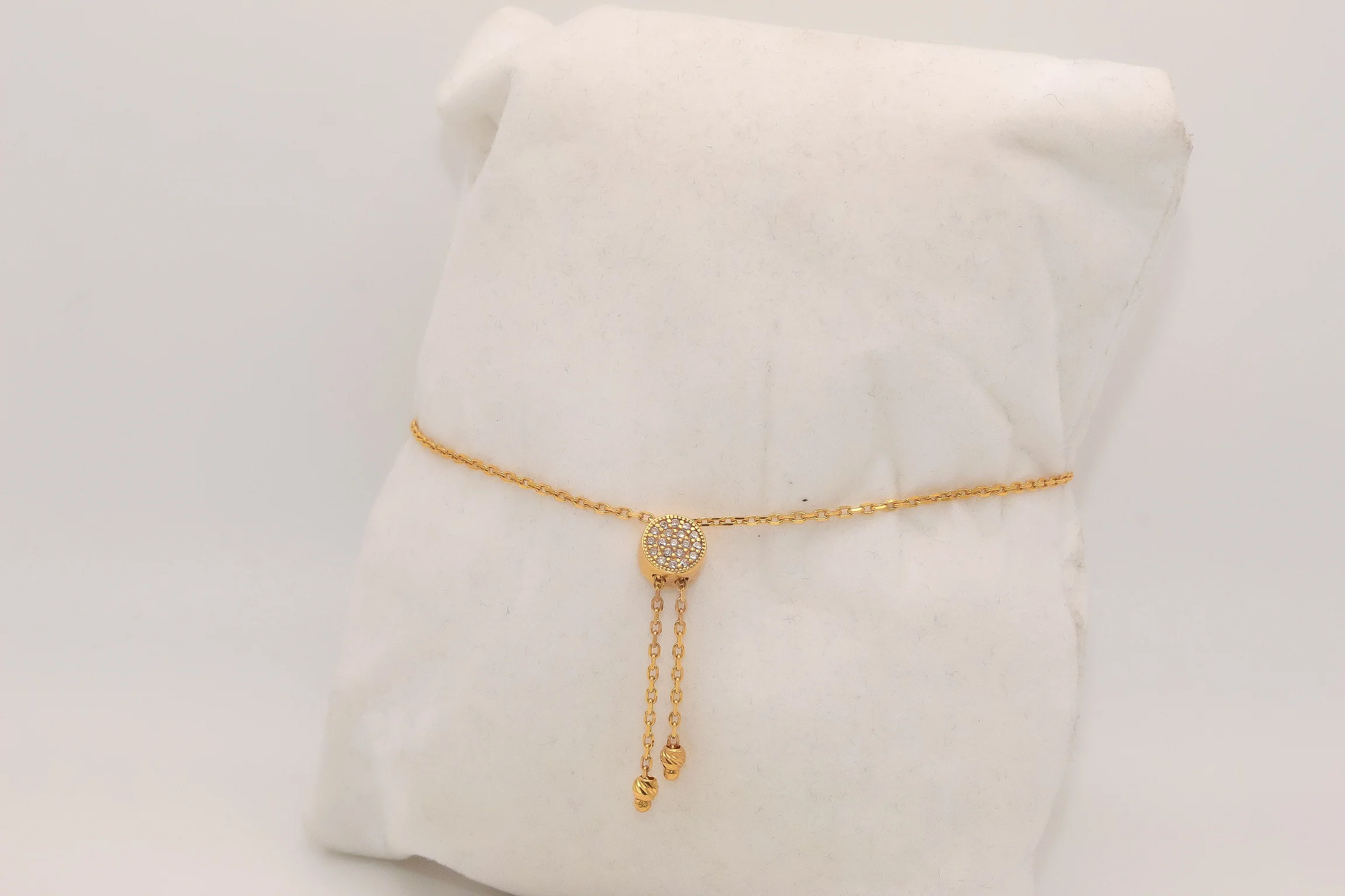 21K Gold Beaded Adjustable Bracelet - Image 2