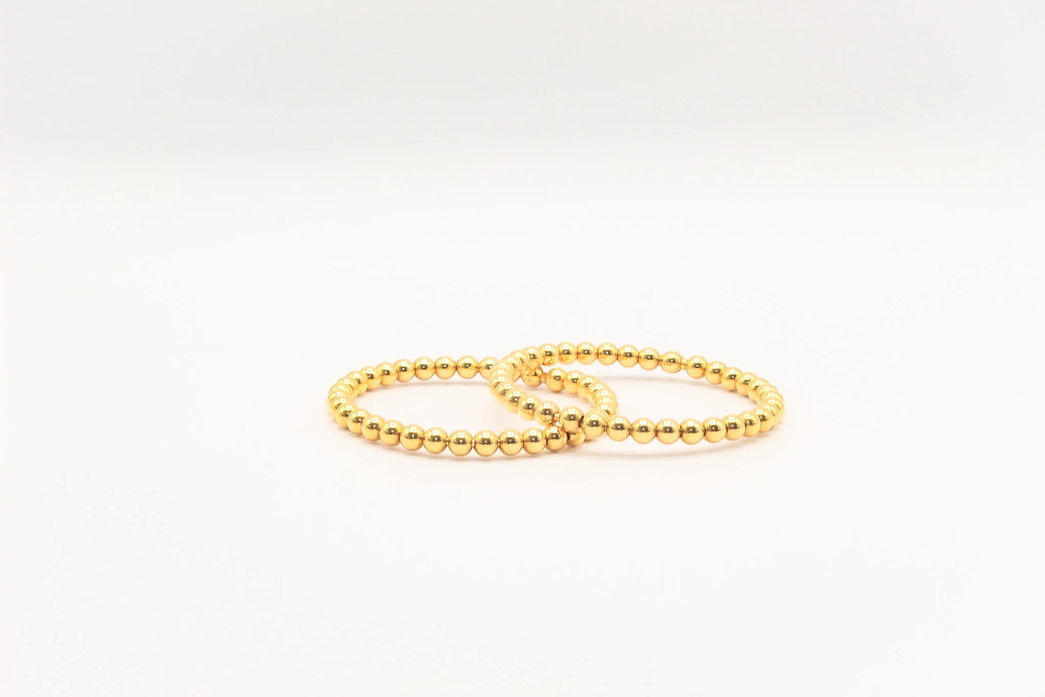 21K Gold Beaded Bangle Bracelet