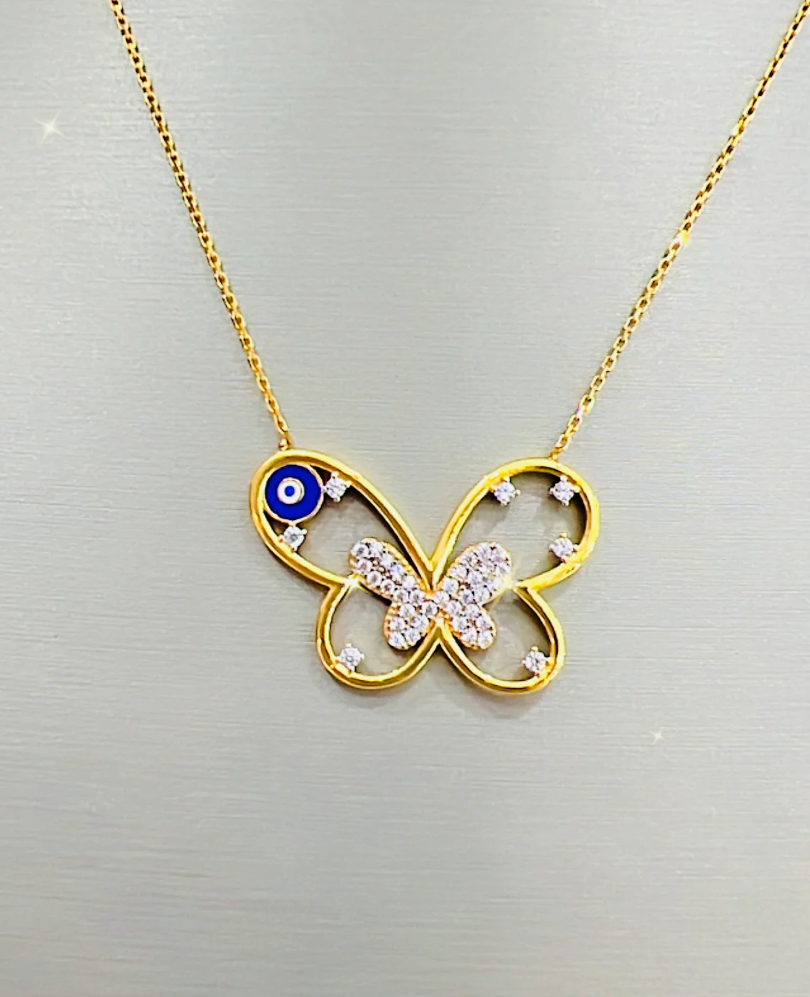 21K Gold Butterfly Necklace