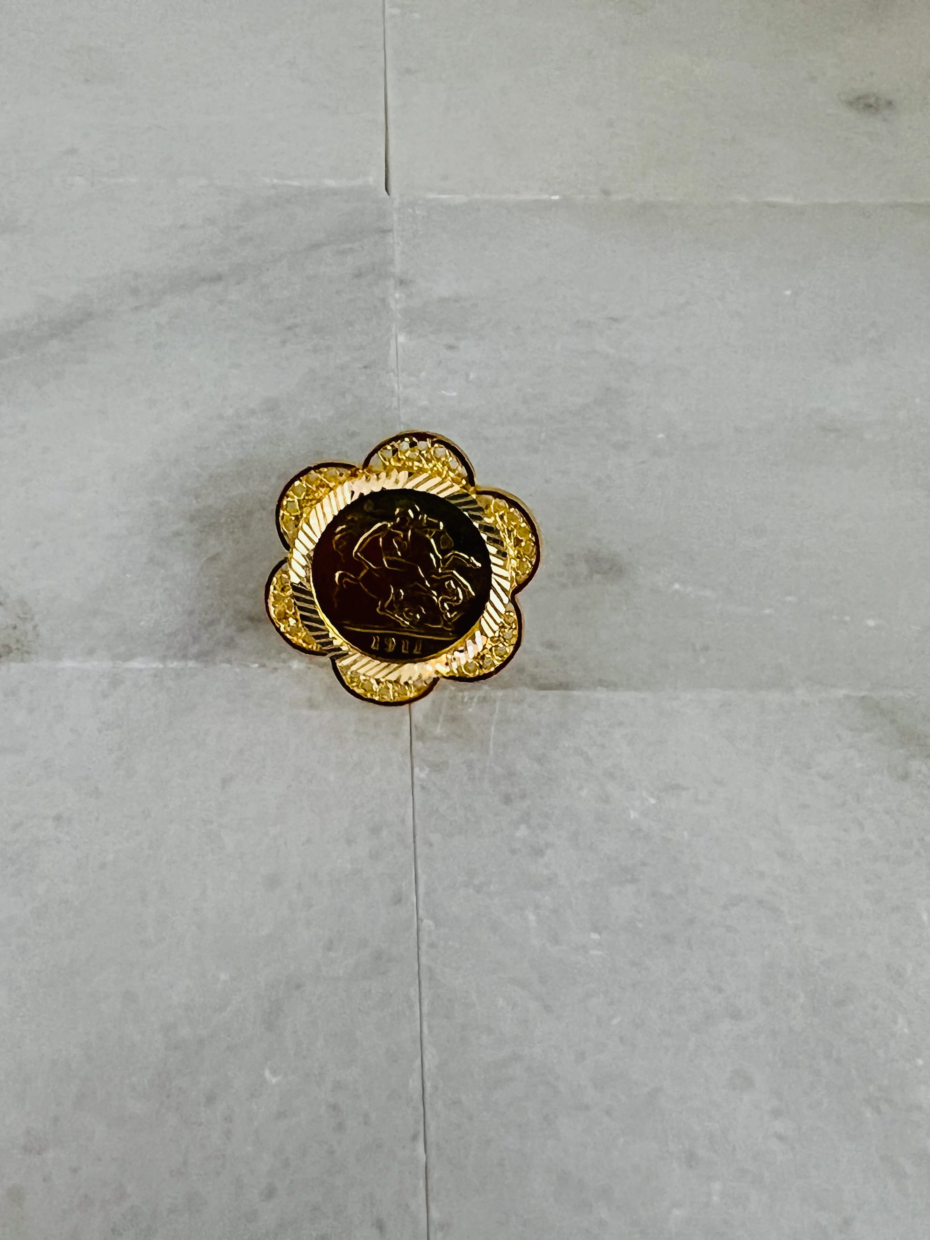 21K Gold Coin Ring