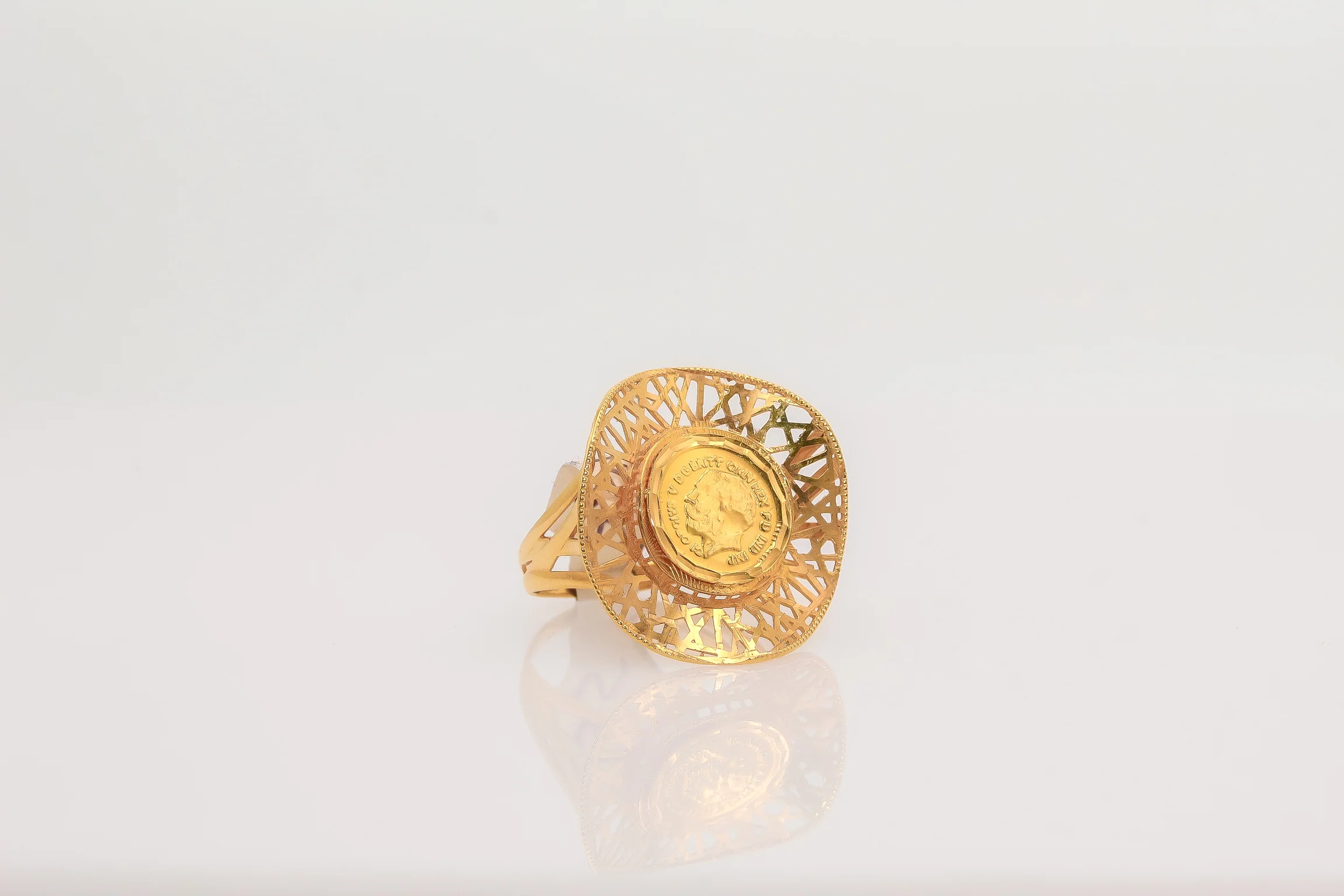 21K Gold Coin Ring