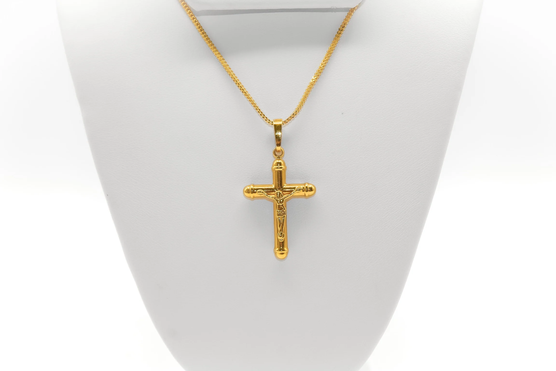21K Gold Crucifix Cross Pendant