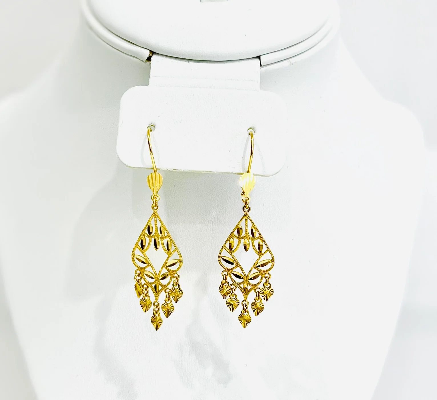 21K Gold Dangle Earrings