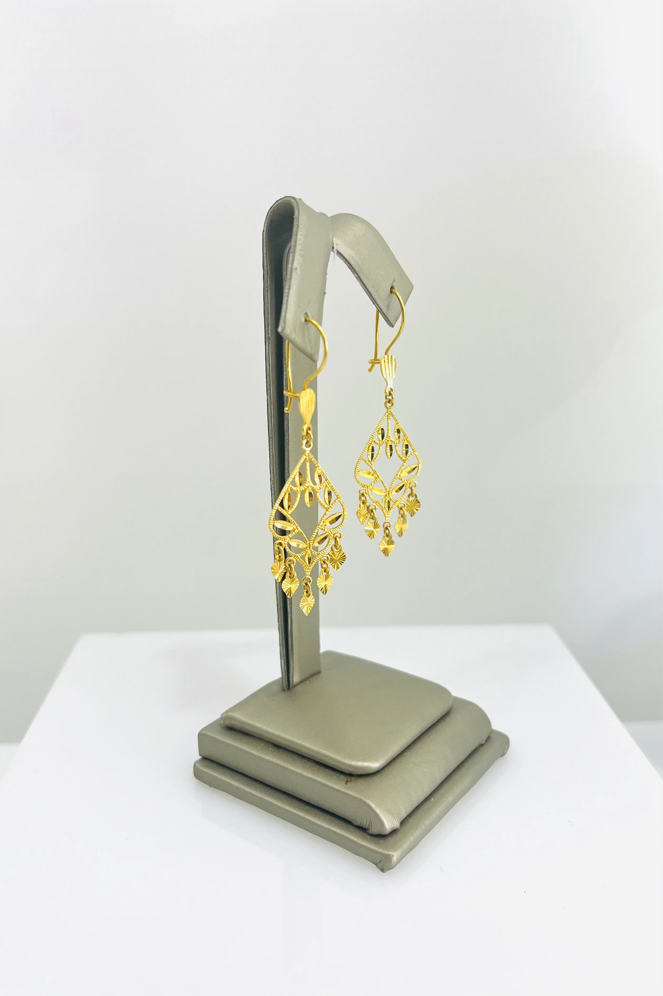 21K Gold Dangle Earrings - Image 2