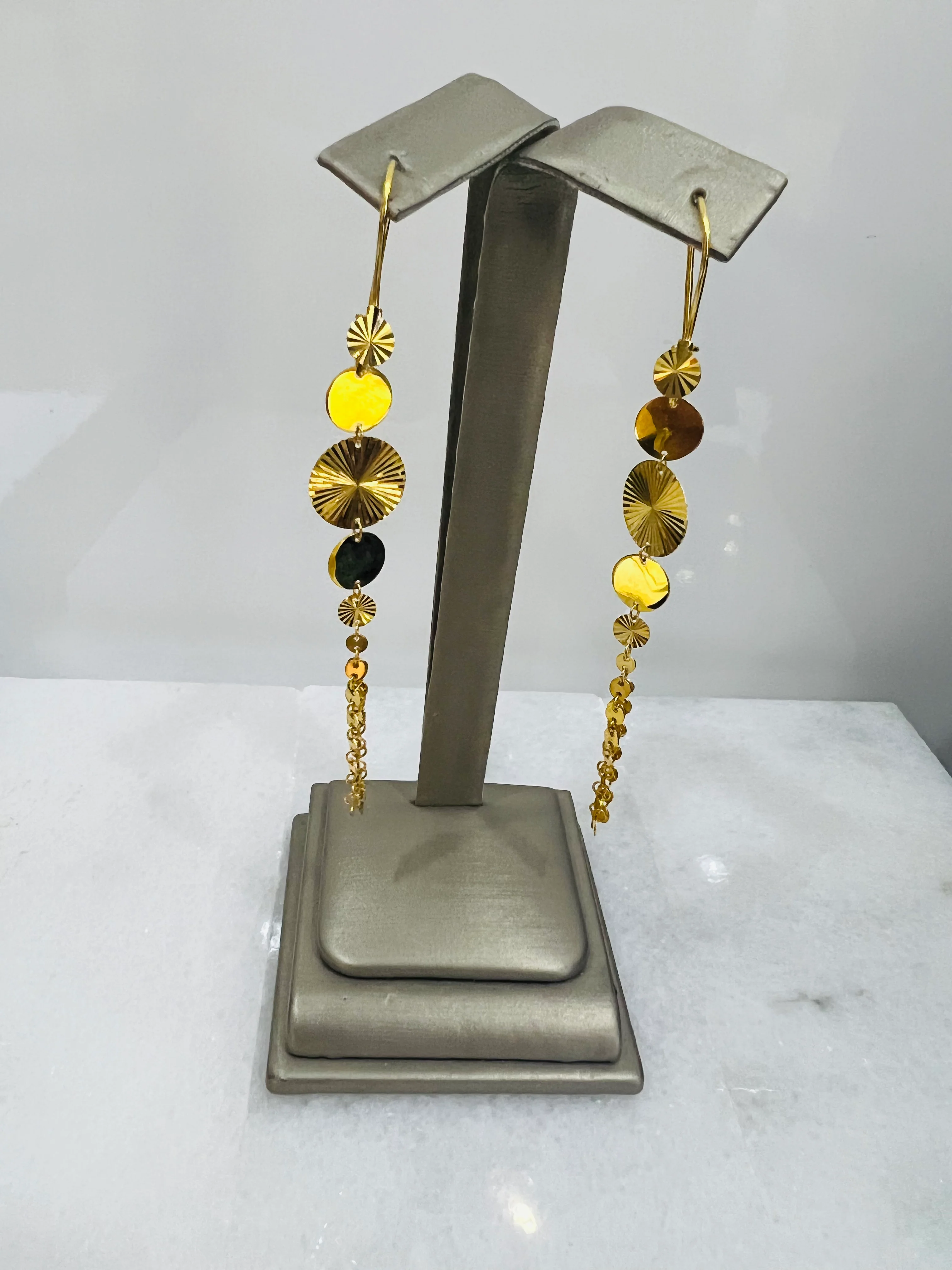 21K Gold Dangling Earrings
