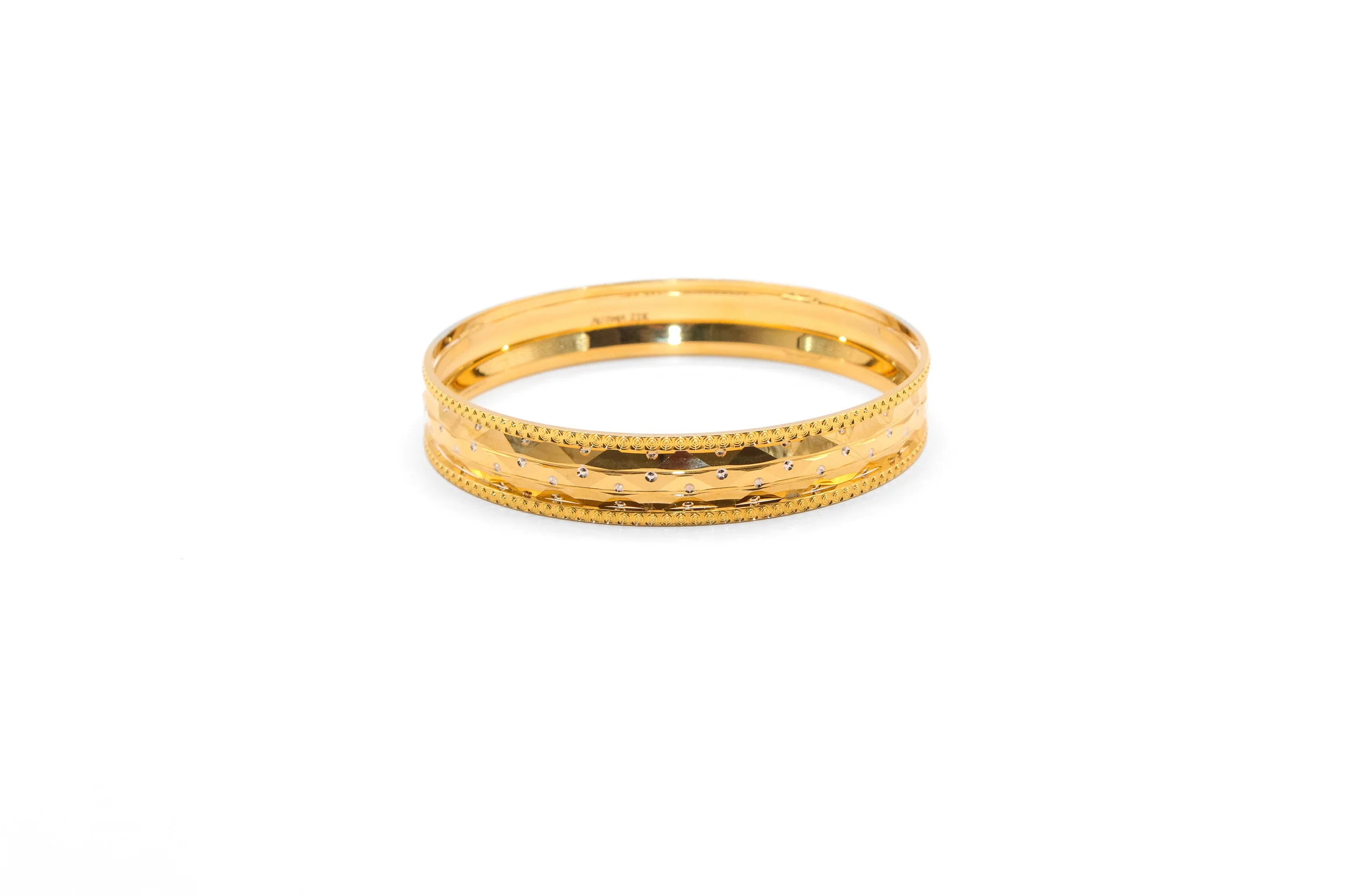 21K Gold Laser Cut Bangle - Image 2