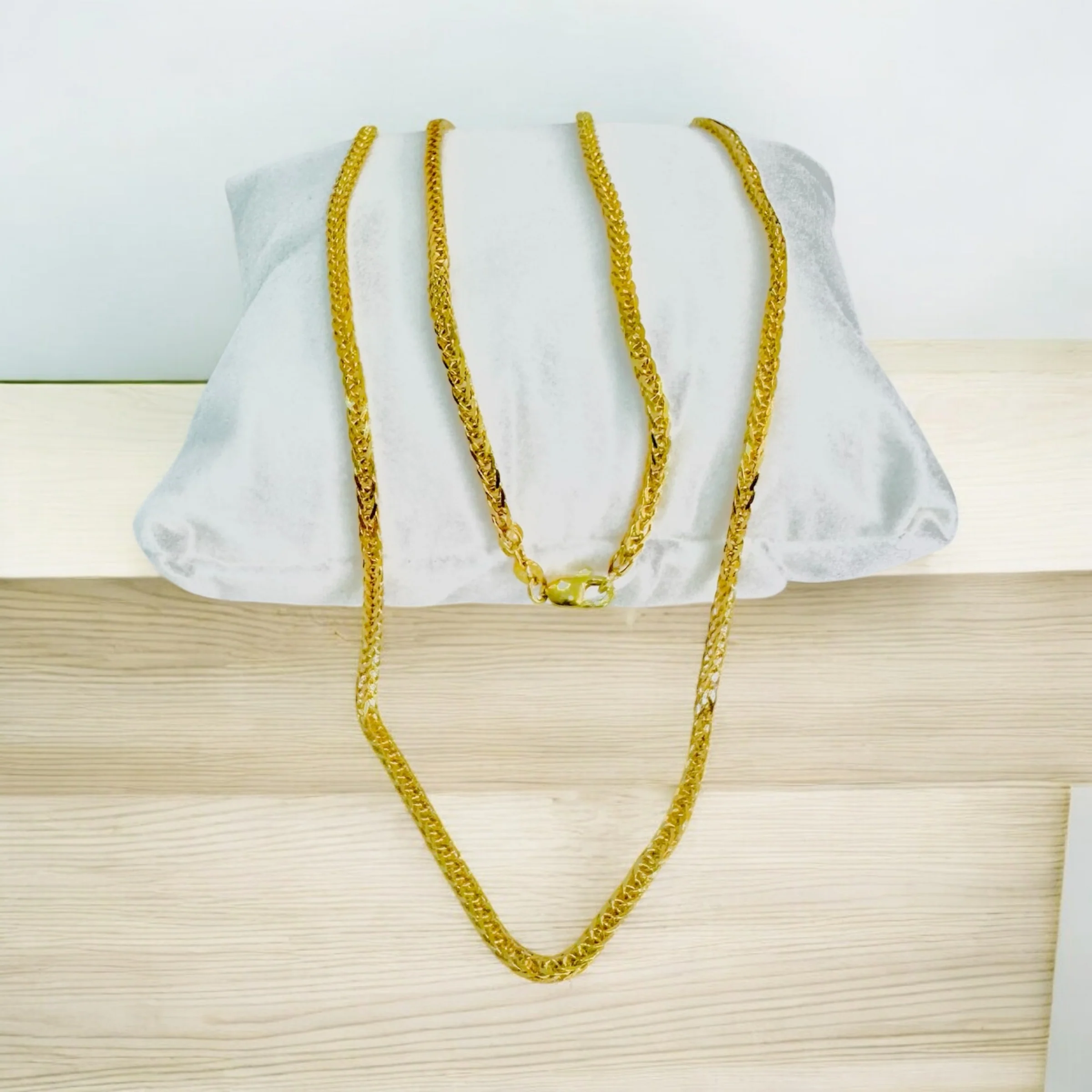 21K Gold Wheat Chain Necklace