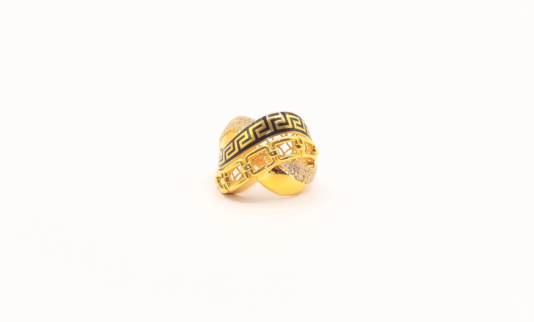 21K Gold Greek Key Ring