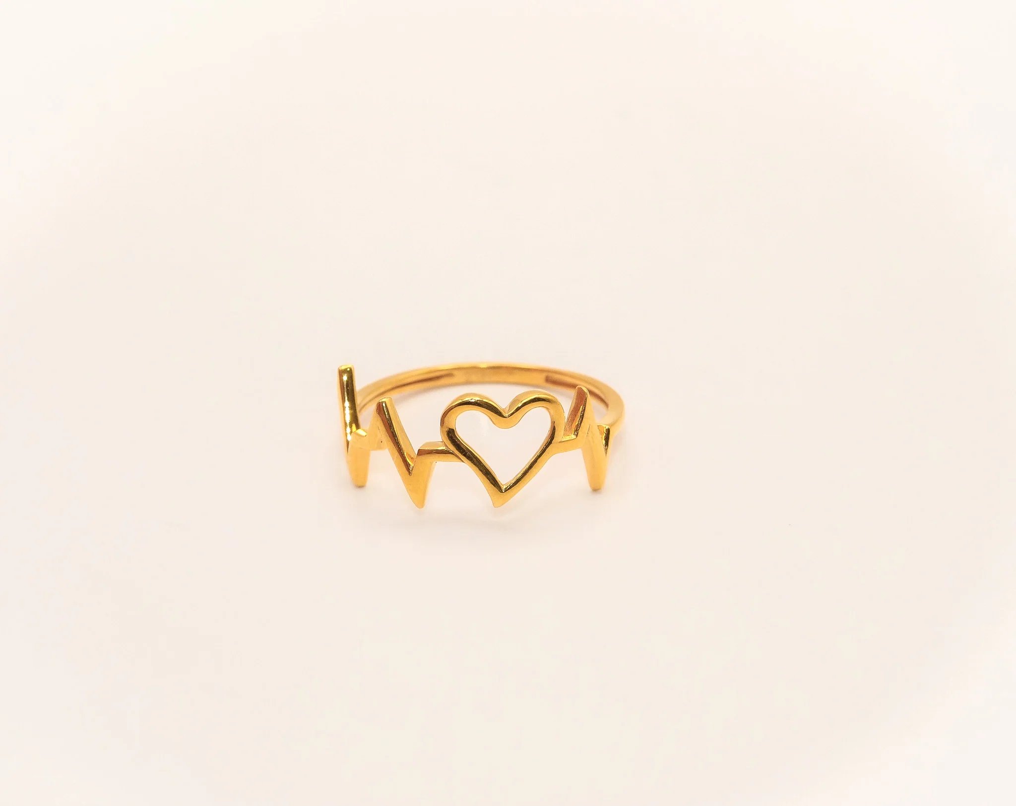 21K Gold Heart Beat Ring