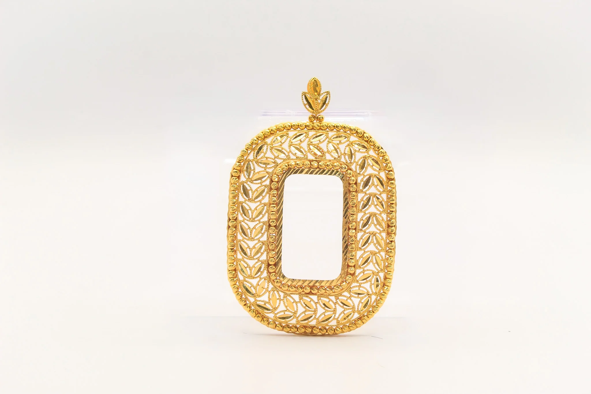 21K Gold Large Square Himo Ounsa Frame Pendant