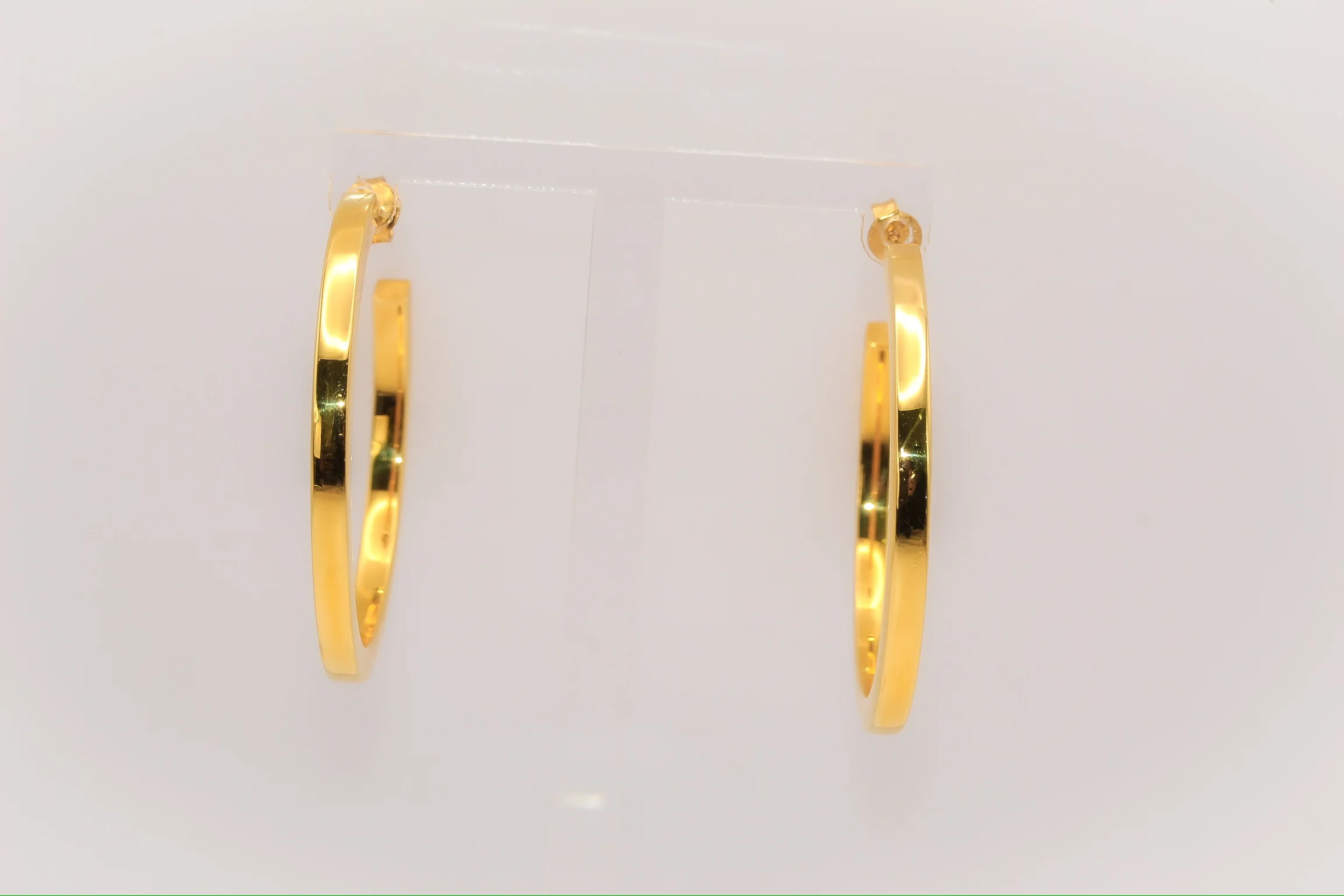 21K Gold Hoop Earrings - Image 2