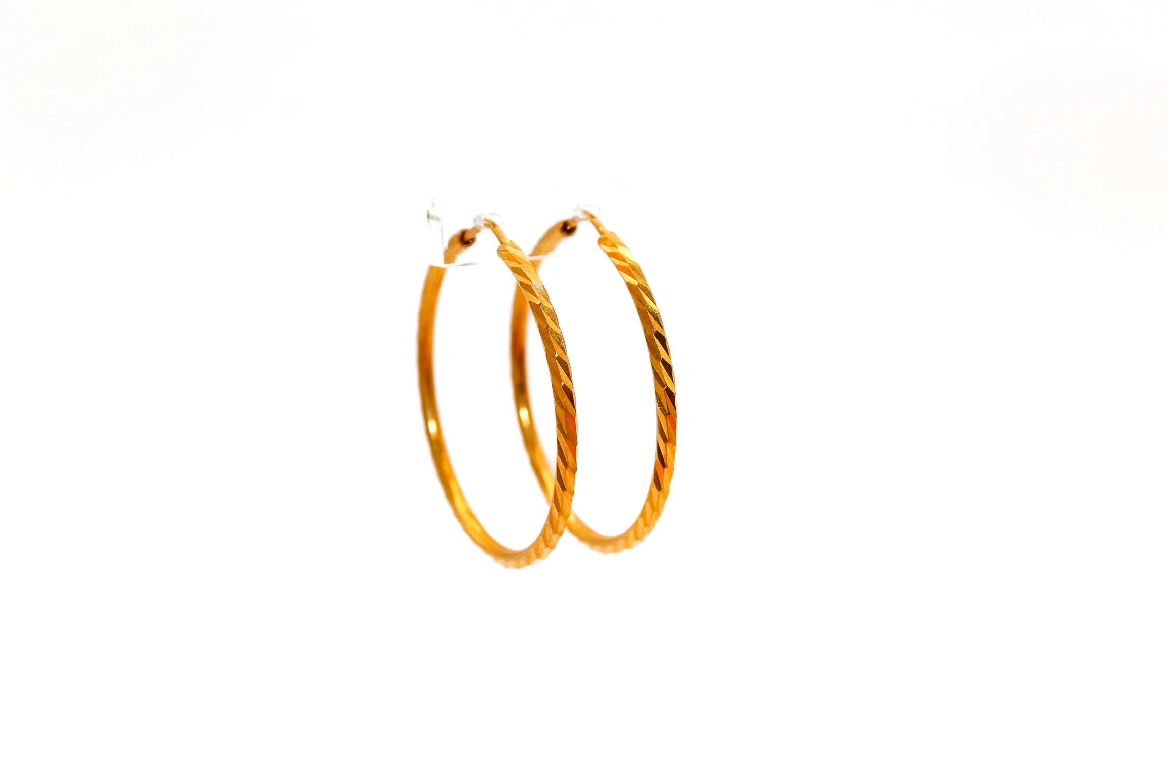 21K Gold Hoop Earrings