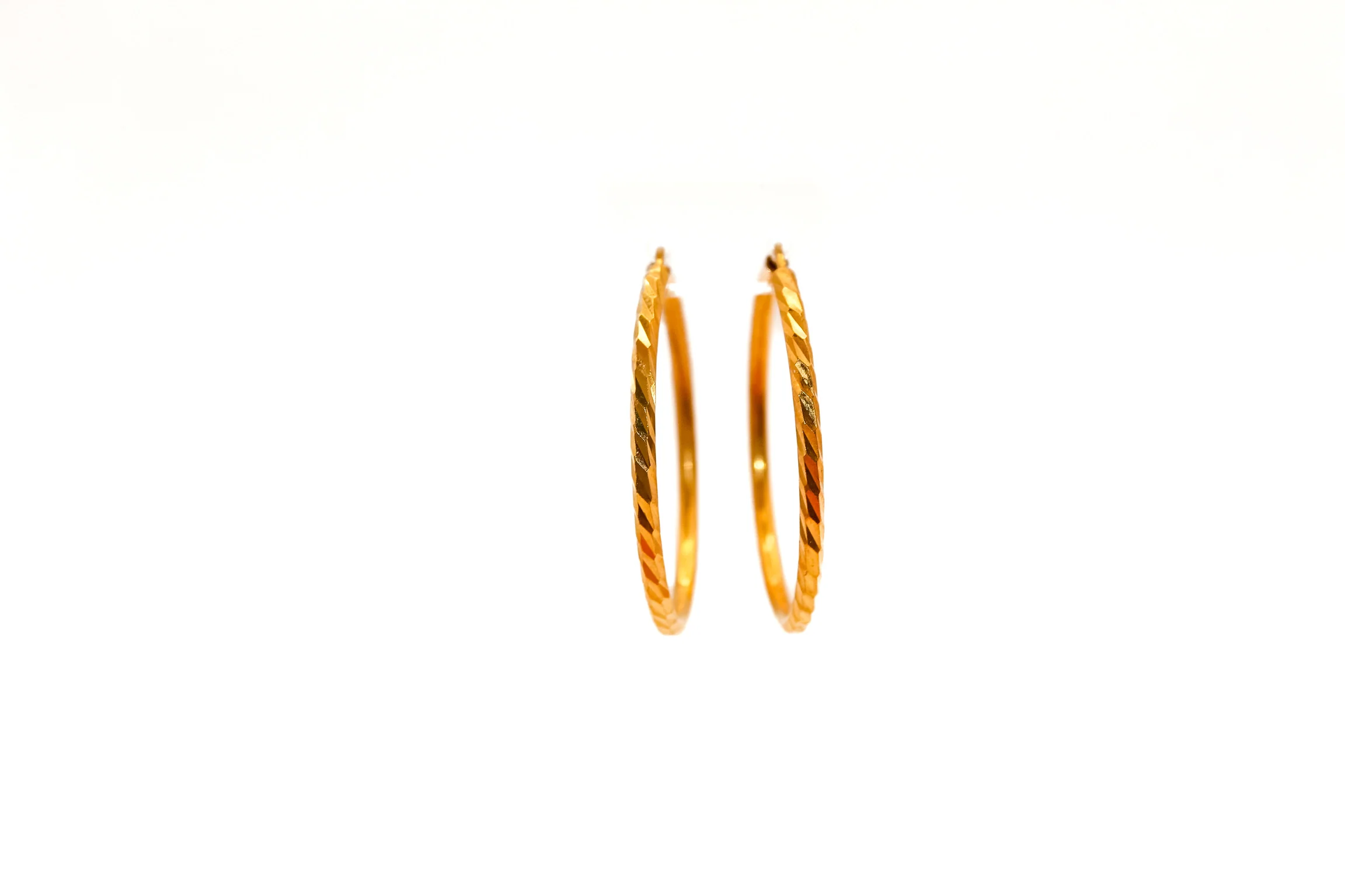 21K Gold Hoop Earrings - Image 2