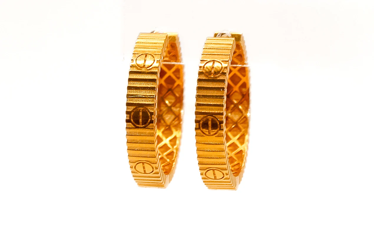 21K Gold Hoop Earrings