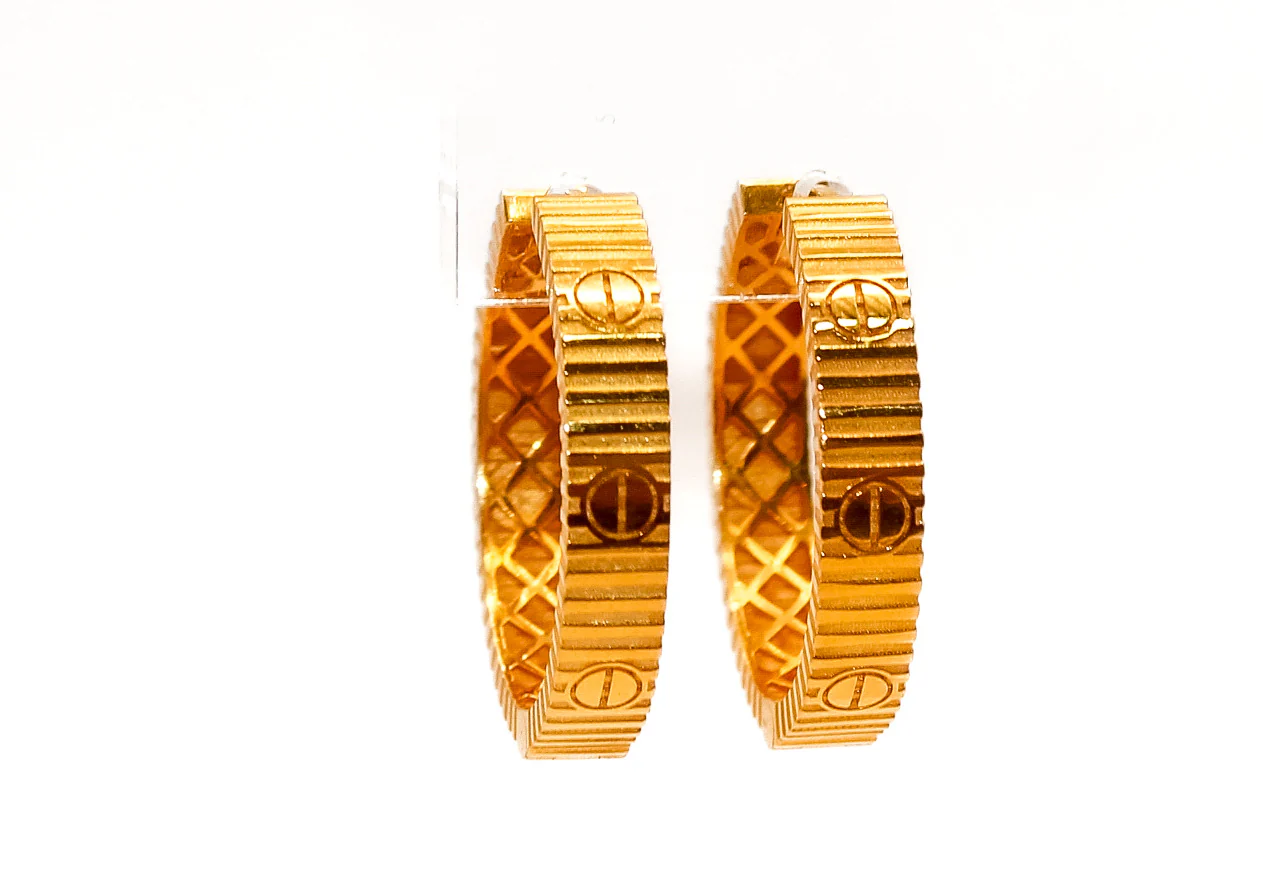 21K Gold Hoop Earrings - Image 2
