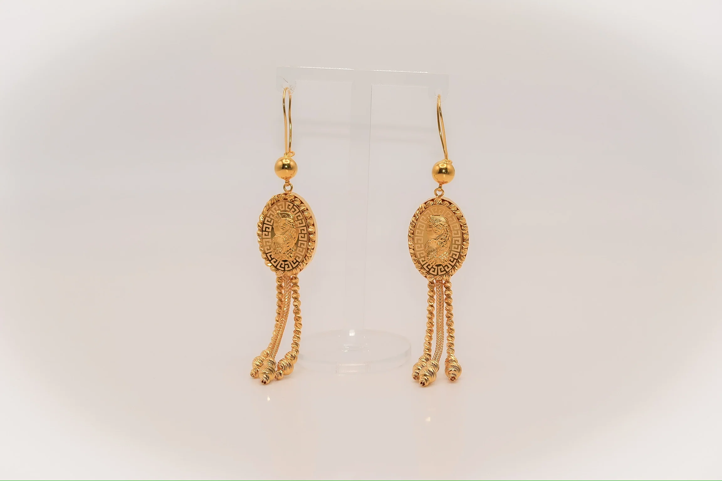 21K Gold Lady Futuna Dangle Earrings