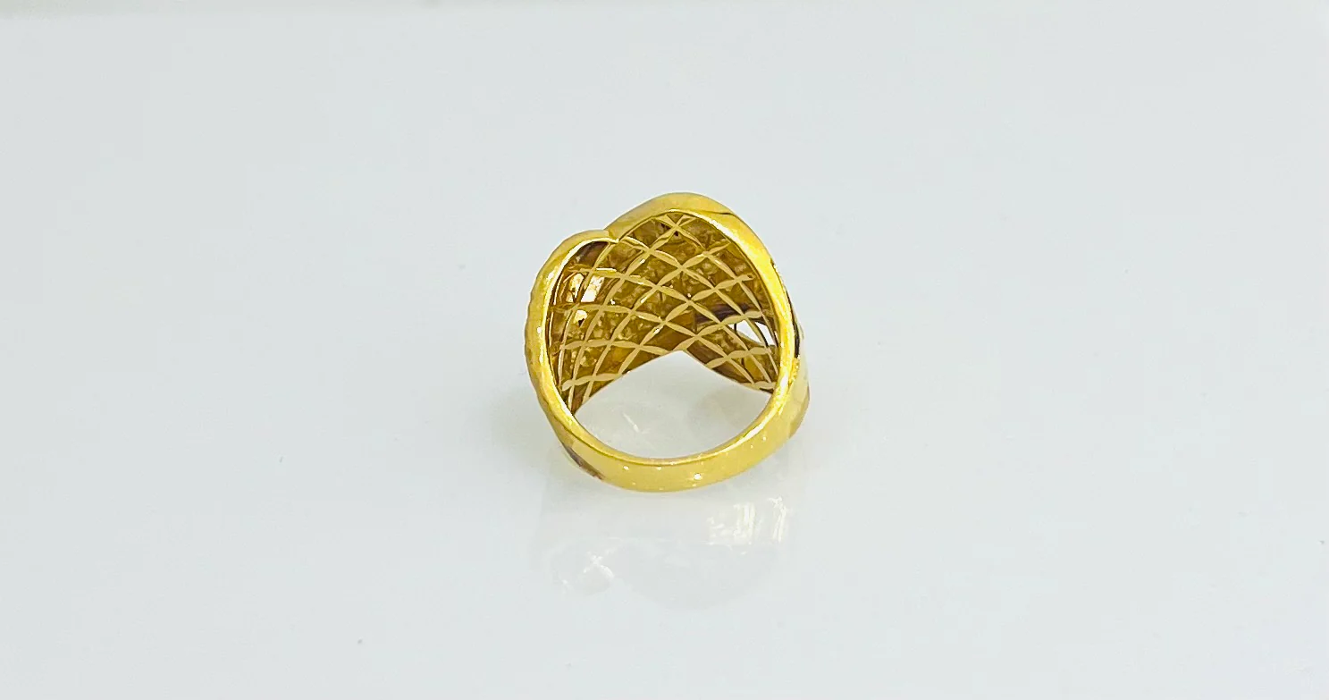 21K Gold Leopard Enamel Ring - Image 3