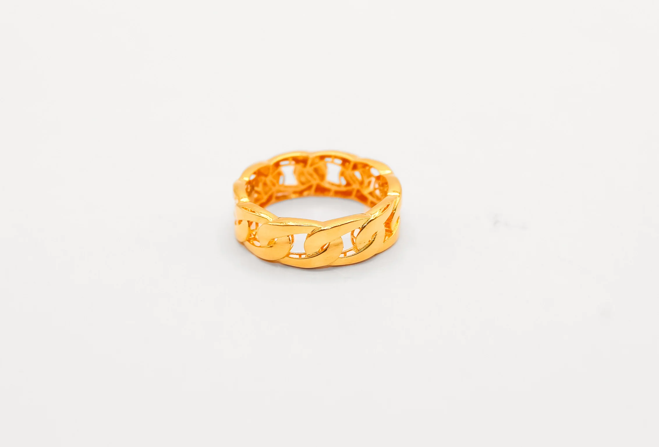 21K Gold Link Band Ring