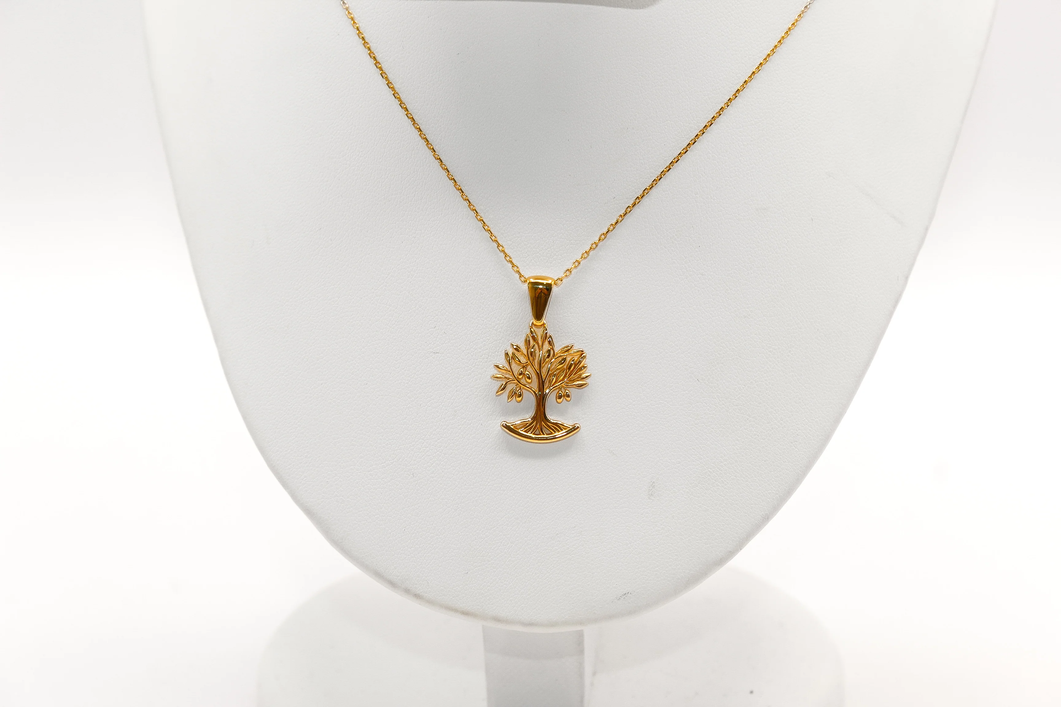 21K Gold Olive Tree Necklace