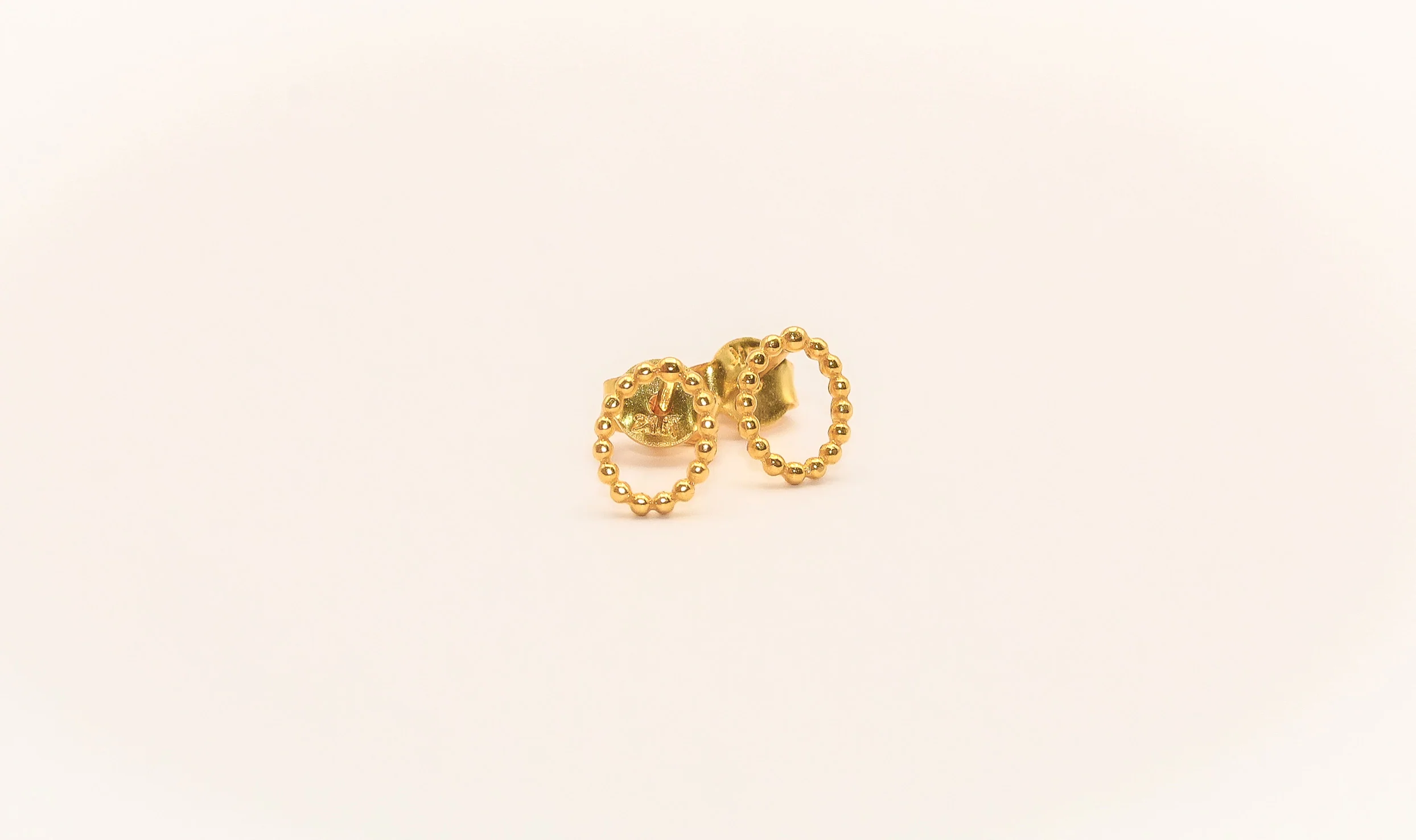 21K Gold Oval Kids Earrings