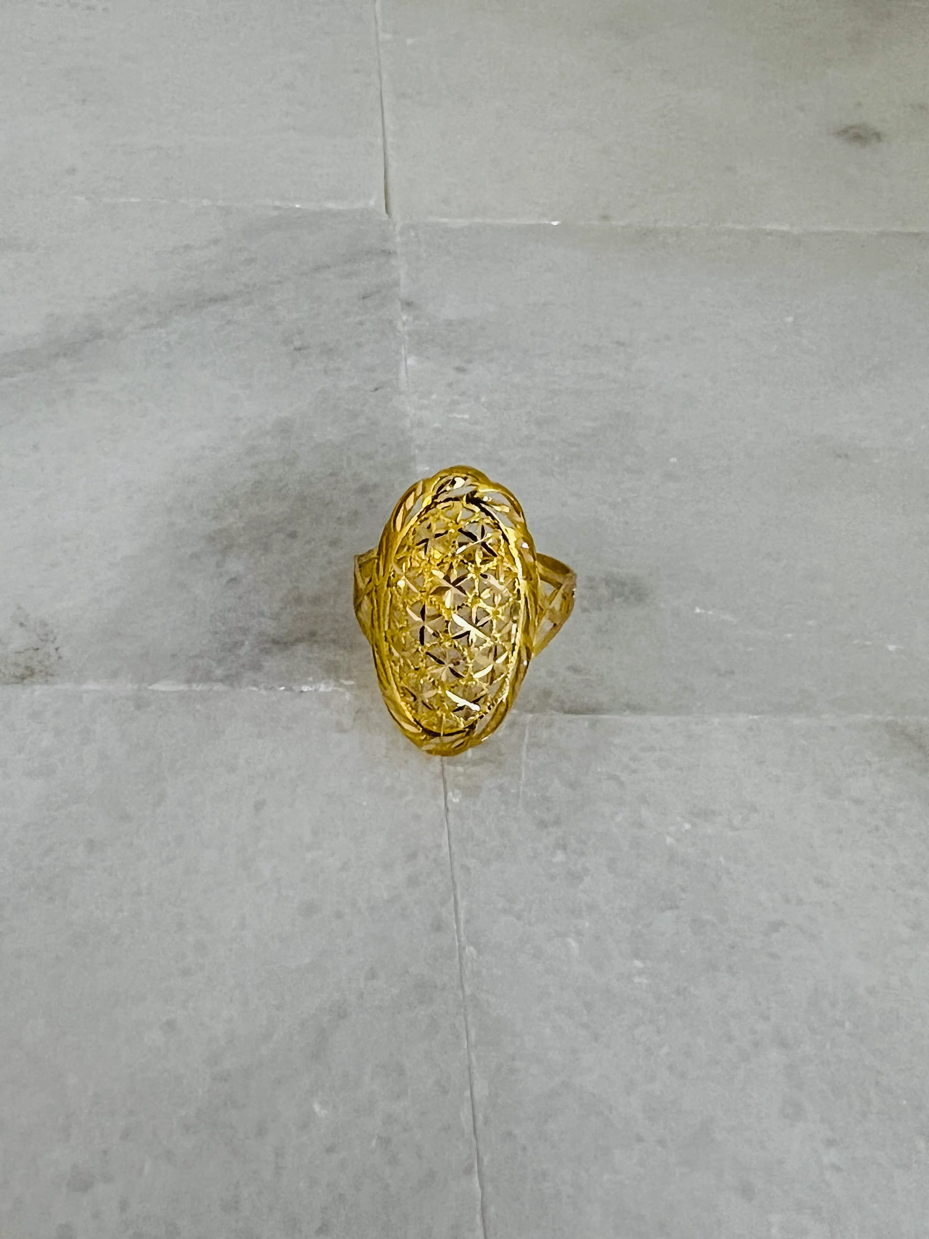 21K Gold Almond Ring