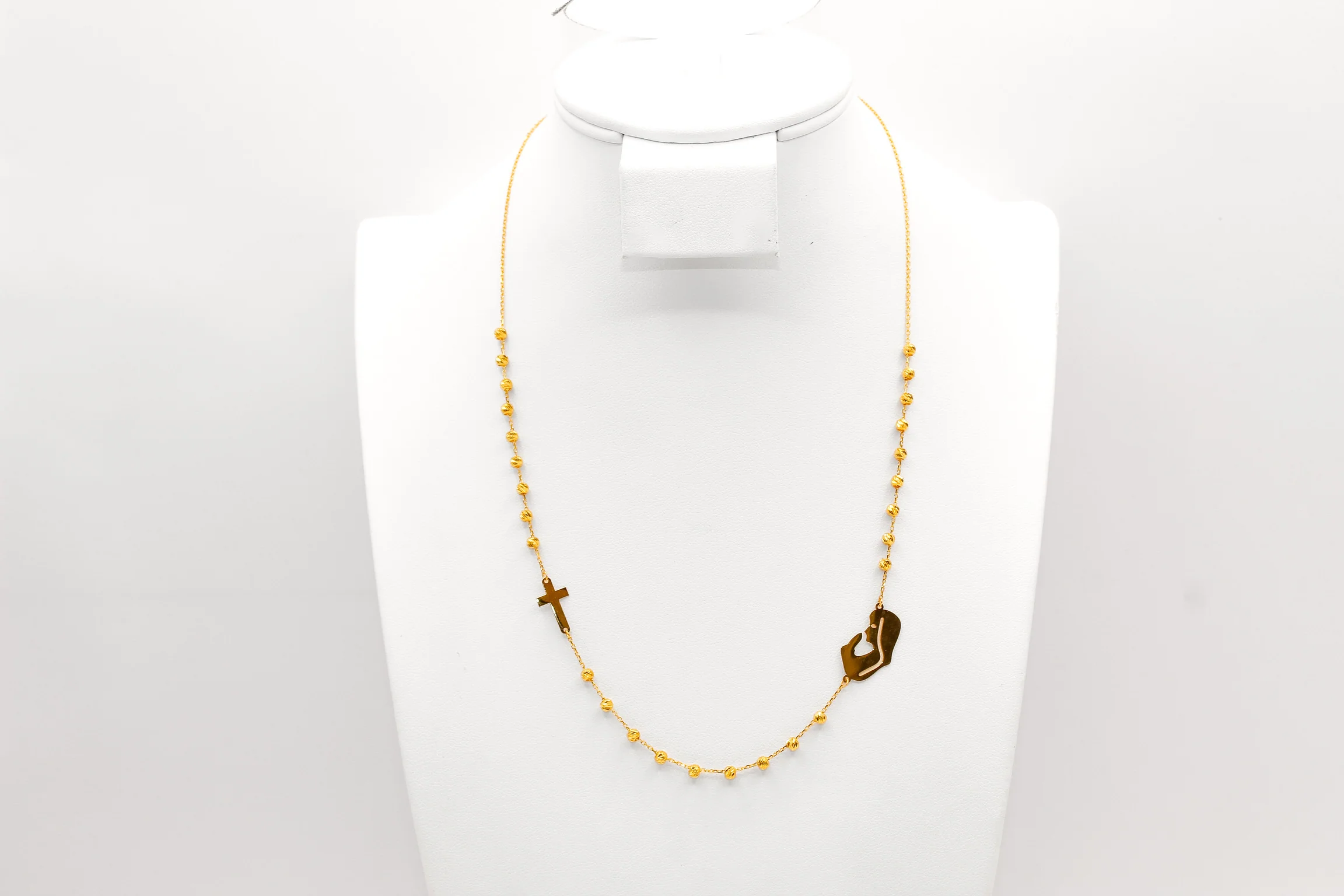 21K Gold Rosary Necklace