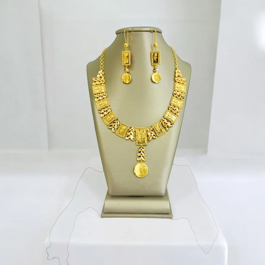 21K Gold Rose Choker Necklace