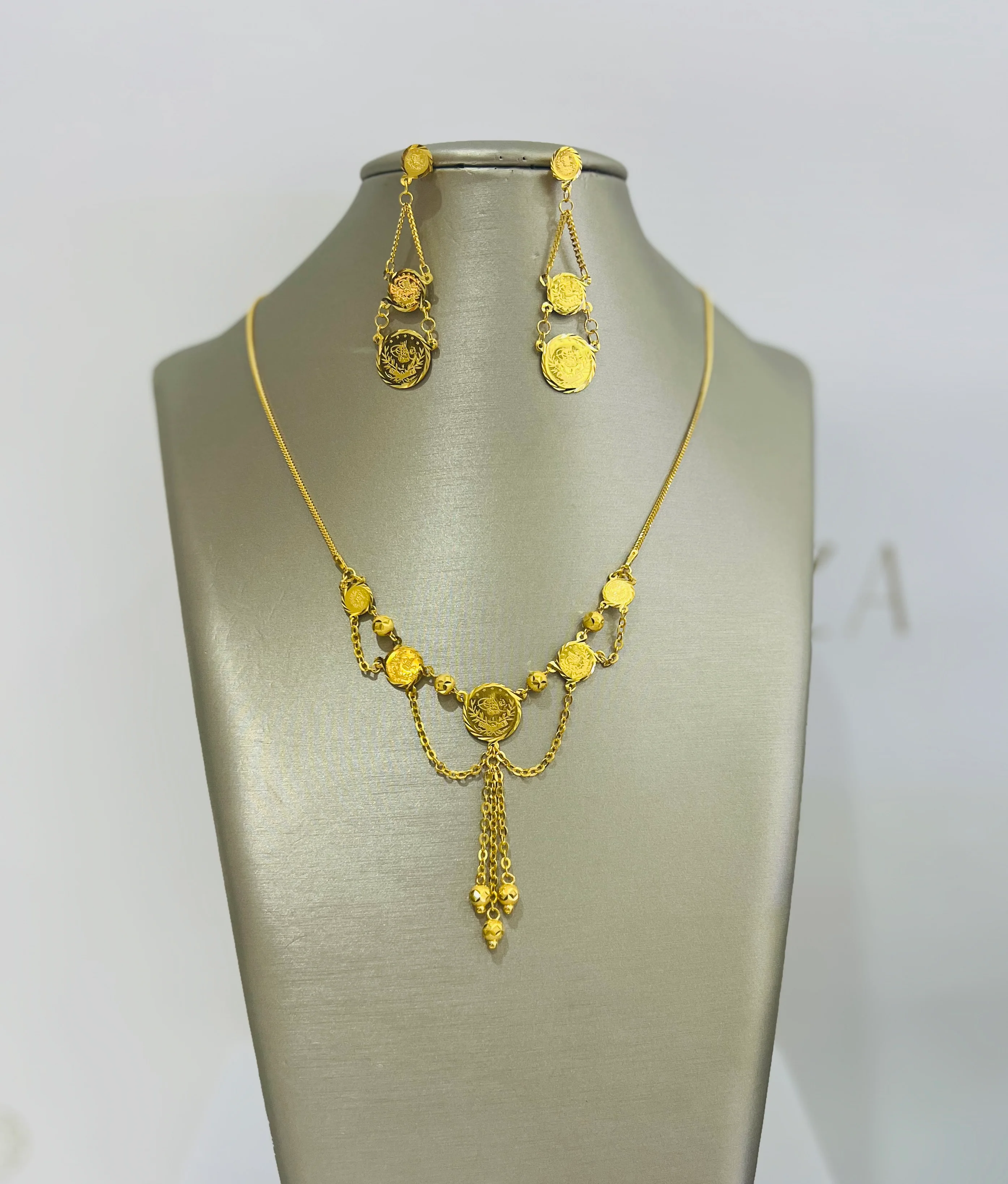 21K Gold Turkish Coin Necklace