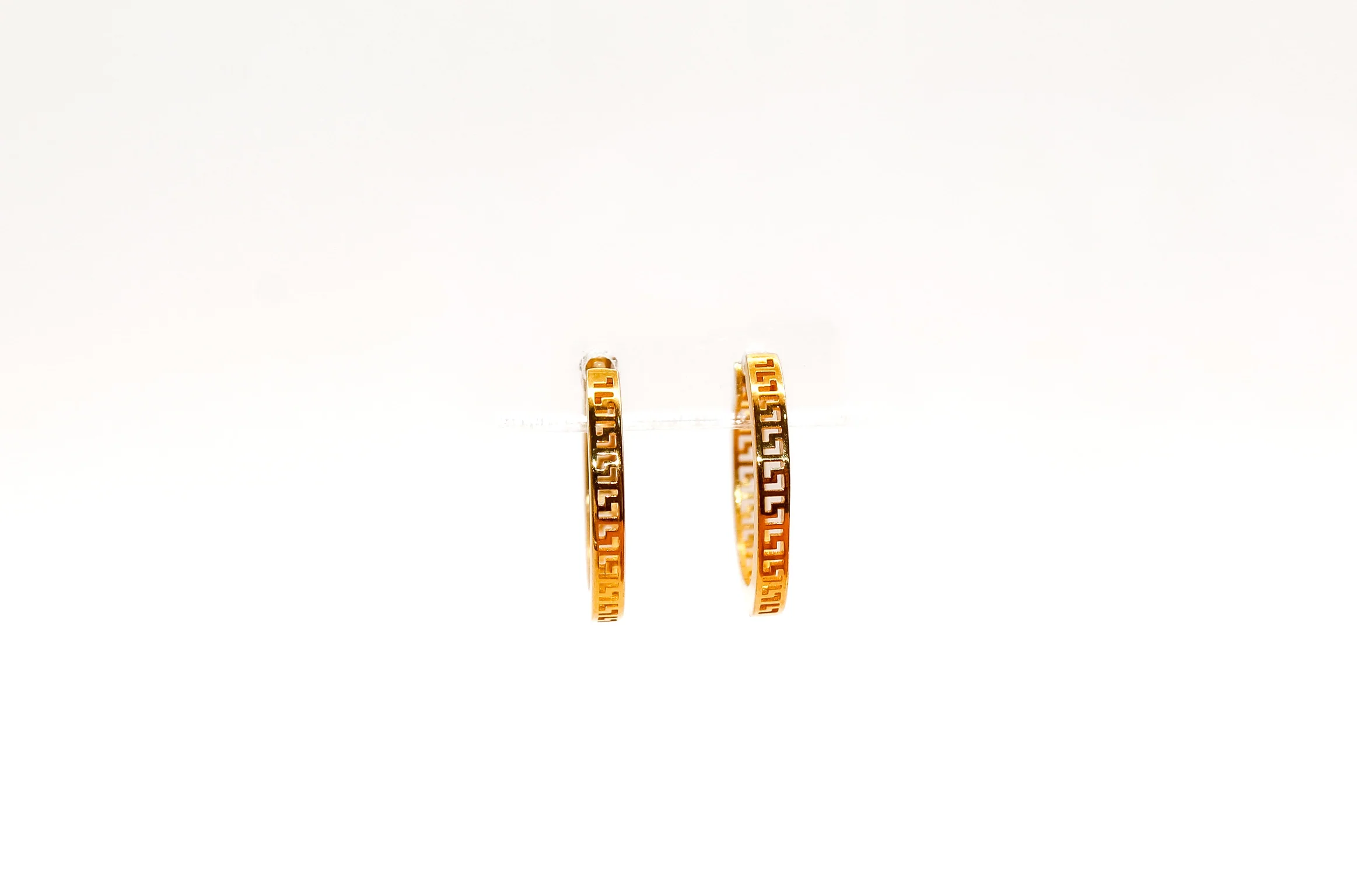 21K Gold Small Hoop Earrings - Image 2