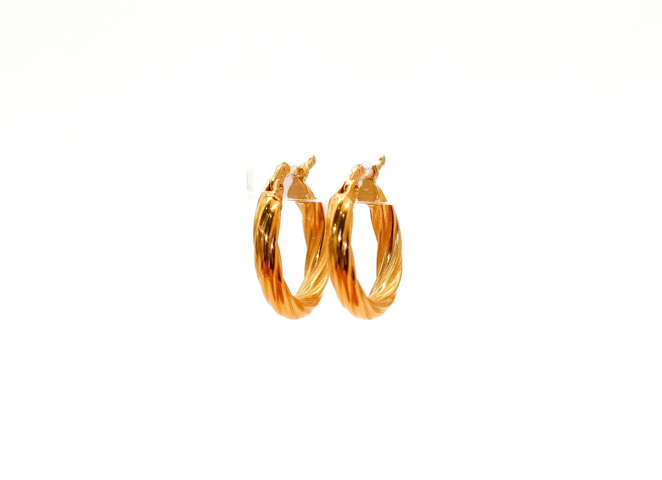 21K Gold Small Hoop Earrings