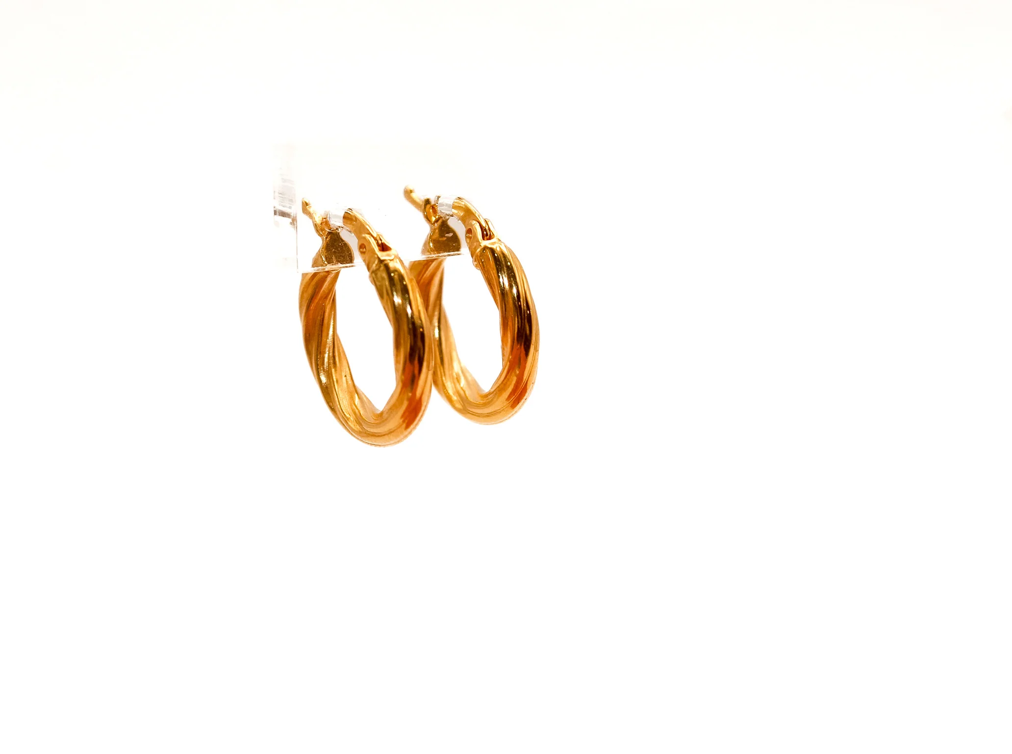 21K Gold Small Hoop Earrings - Image 2